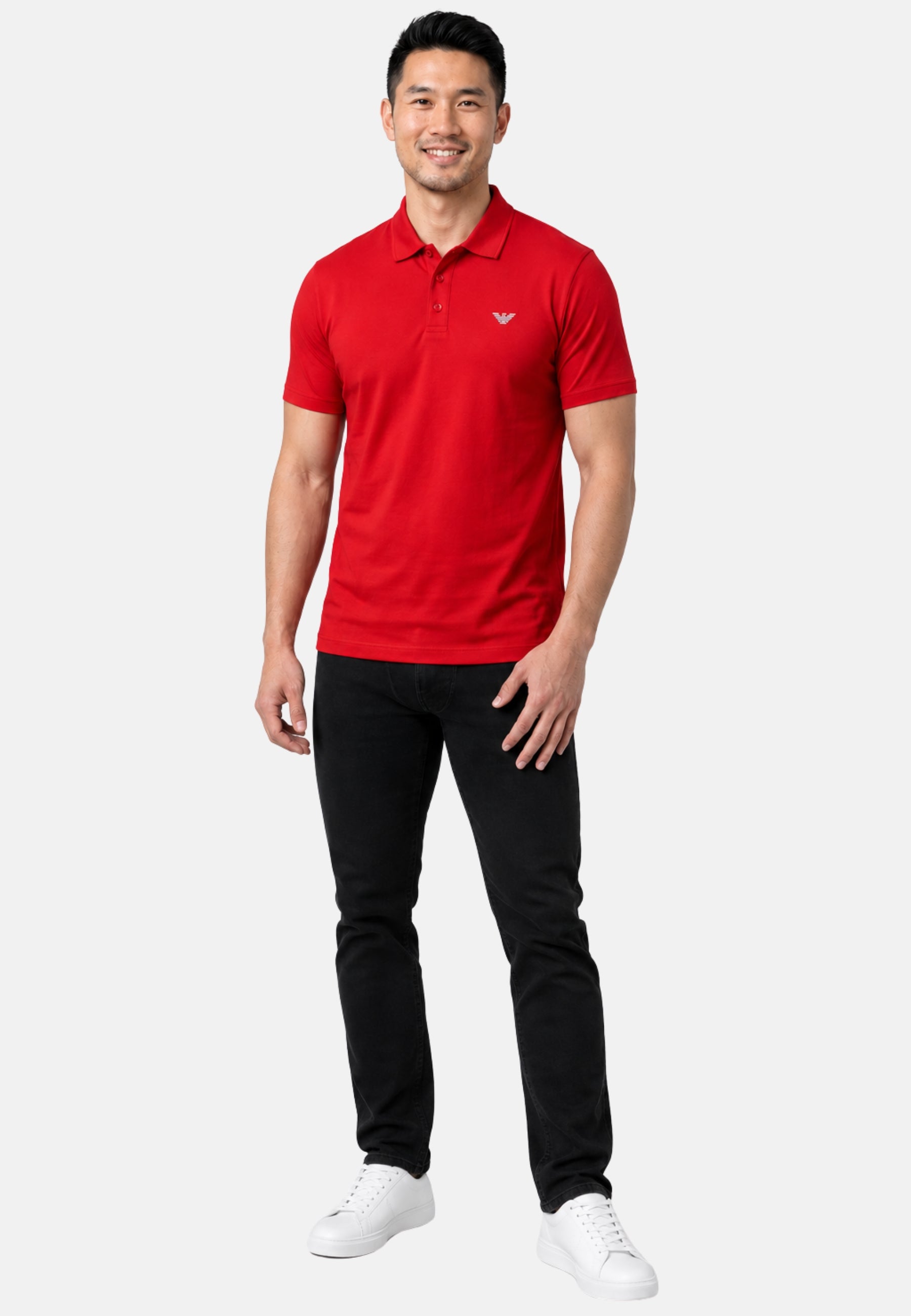 Emporio Armani Polo Uomo in Piqué di Cotone - Rossa