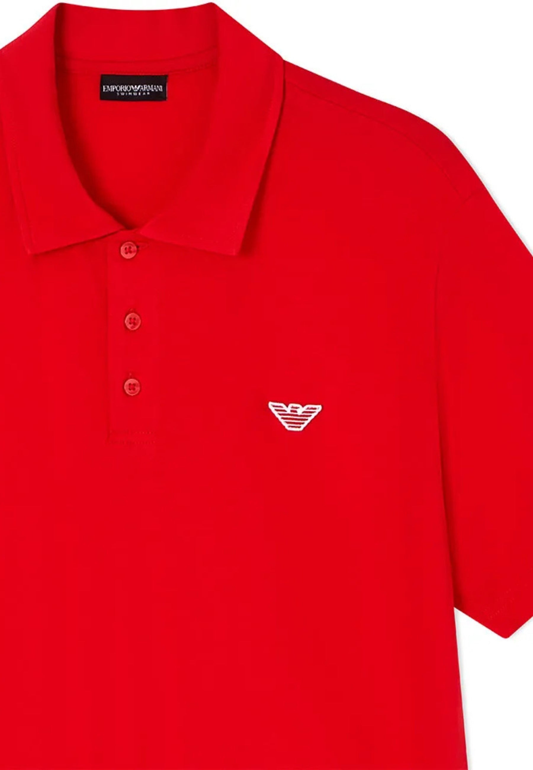 Emporio Armani Polo Uomo in Piqué di Cotone - Rossa
