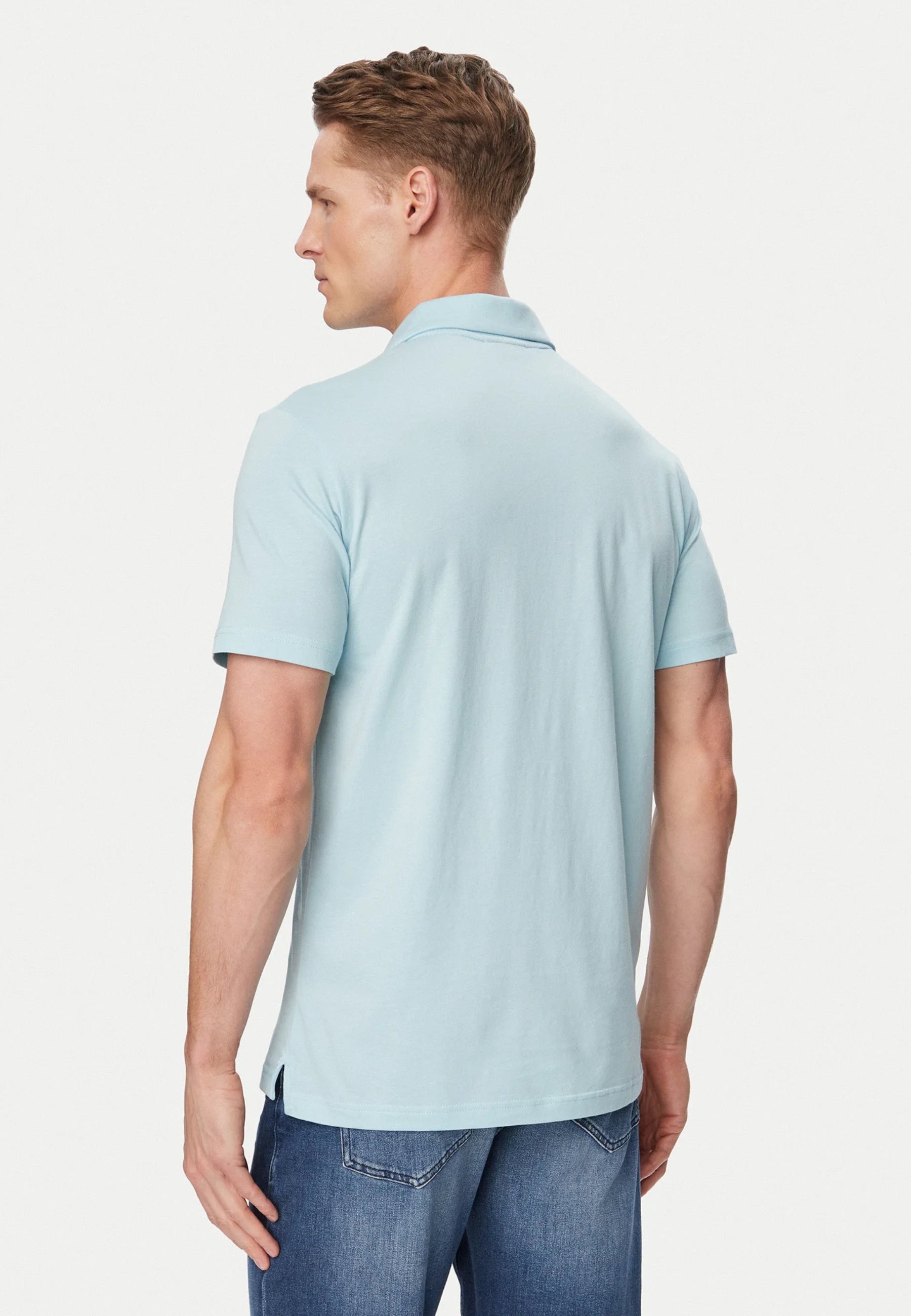 Emporio Armani Polo Uomo in Piqué di Cotone - Azzurro
