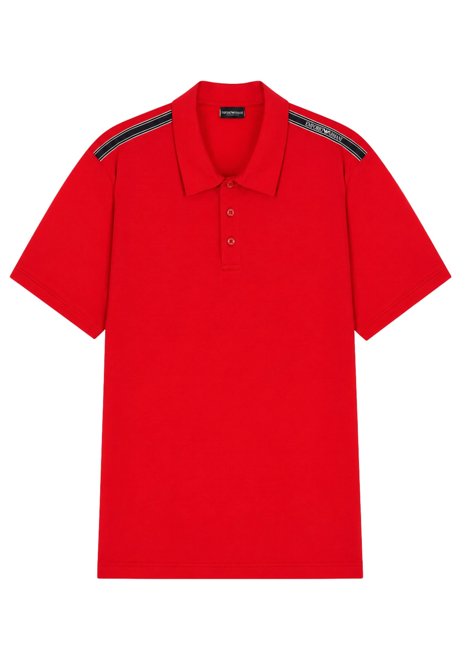 Emporio Armani Polo Uomo con Logotape sulle Spalle - Rossa