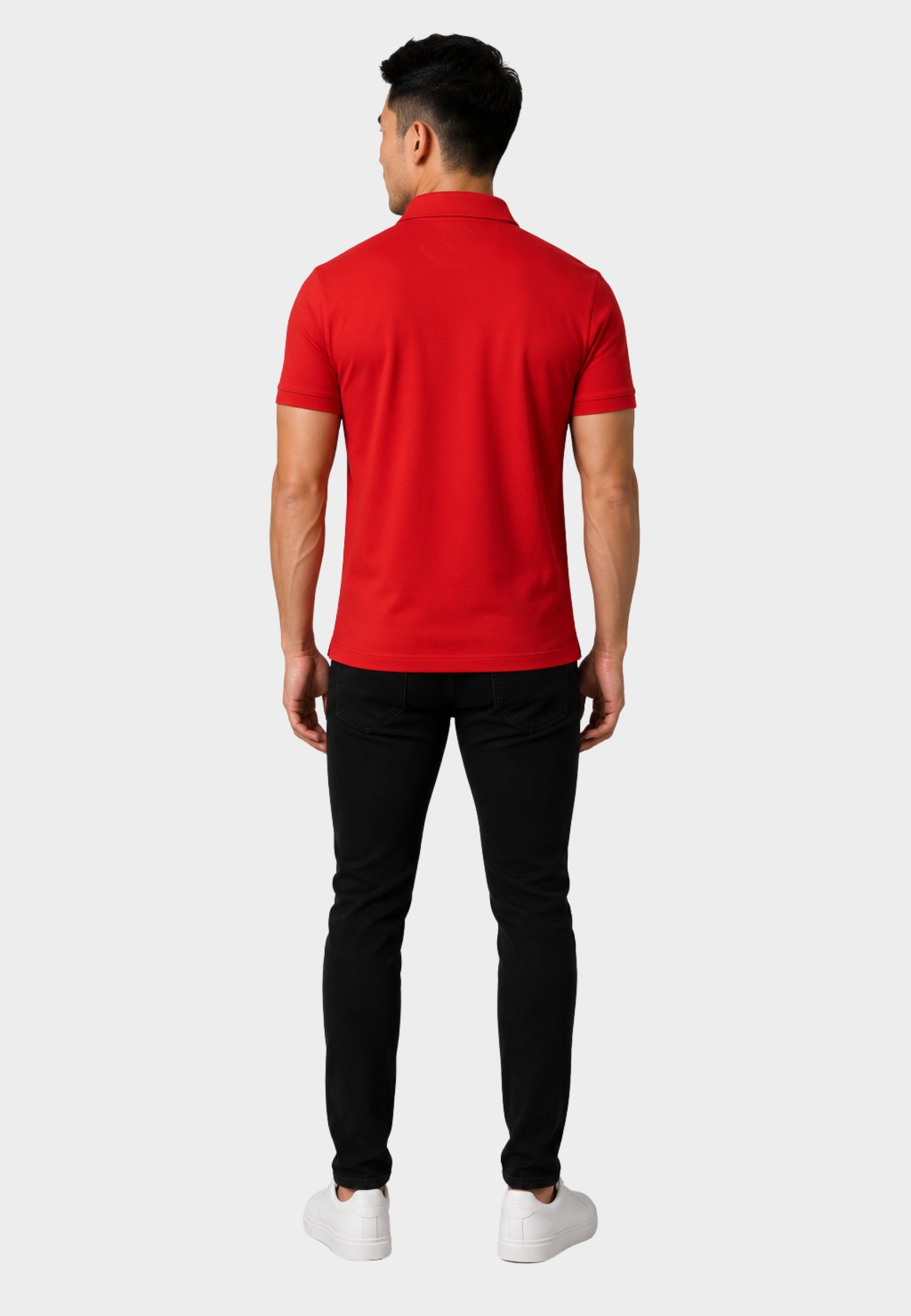 Emporio Armani Polo Uomo con Logotape sulle Spalle - Rossa