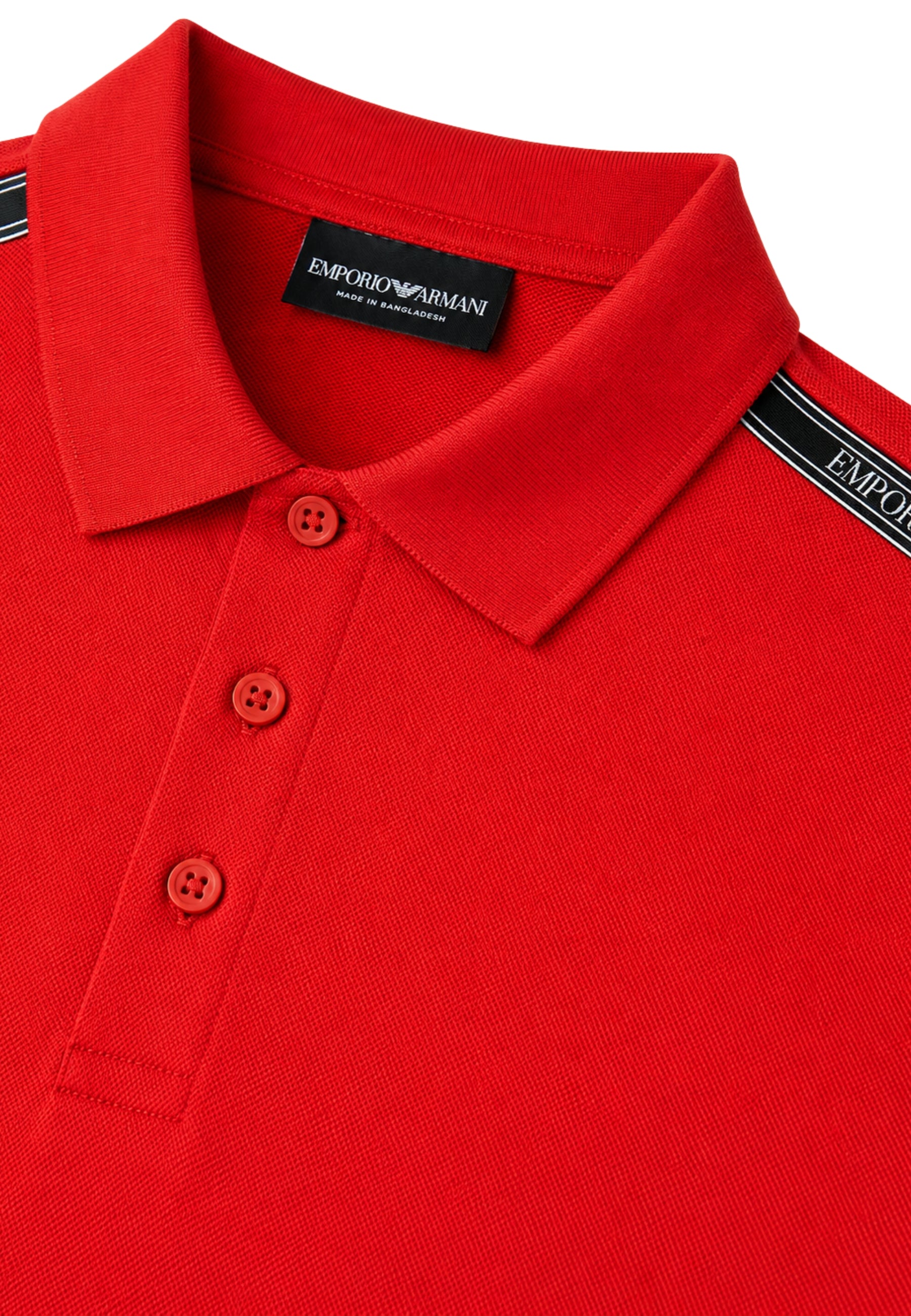 Emporio Armani Polo Uomo con Logotape sulle Spalle - Rossa