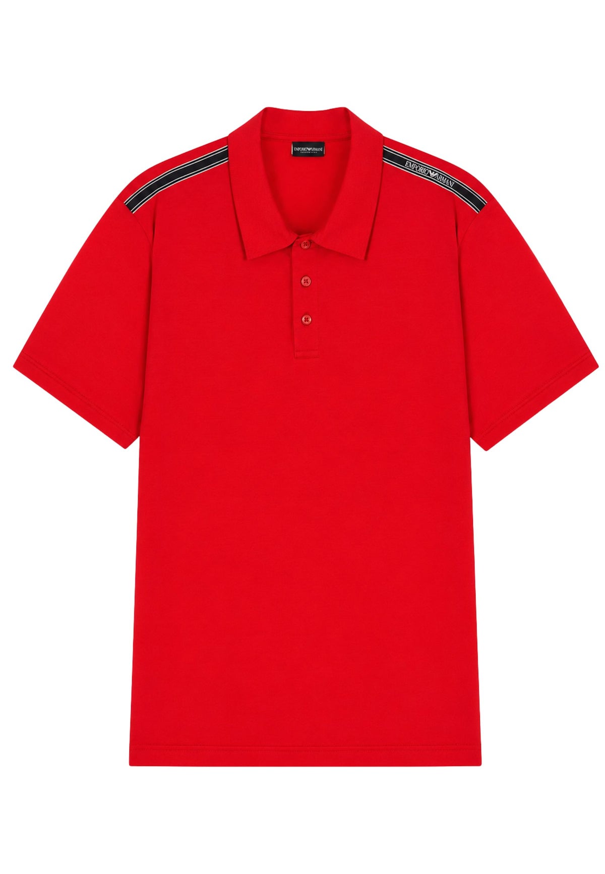 Emporio Armani Polo Uomo con Logotape sulle Spalle - Rossa
