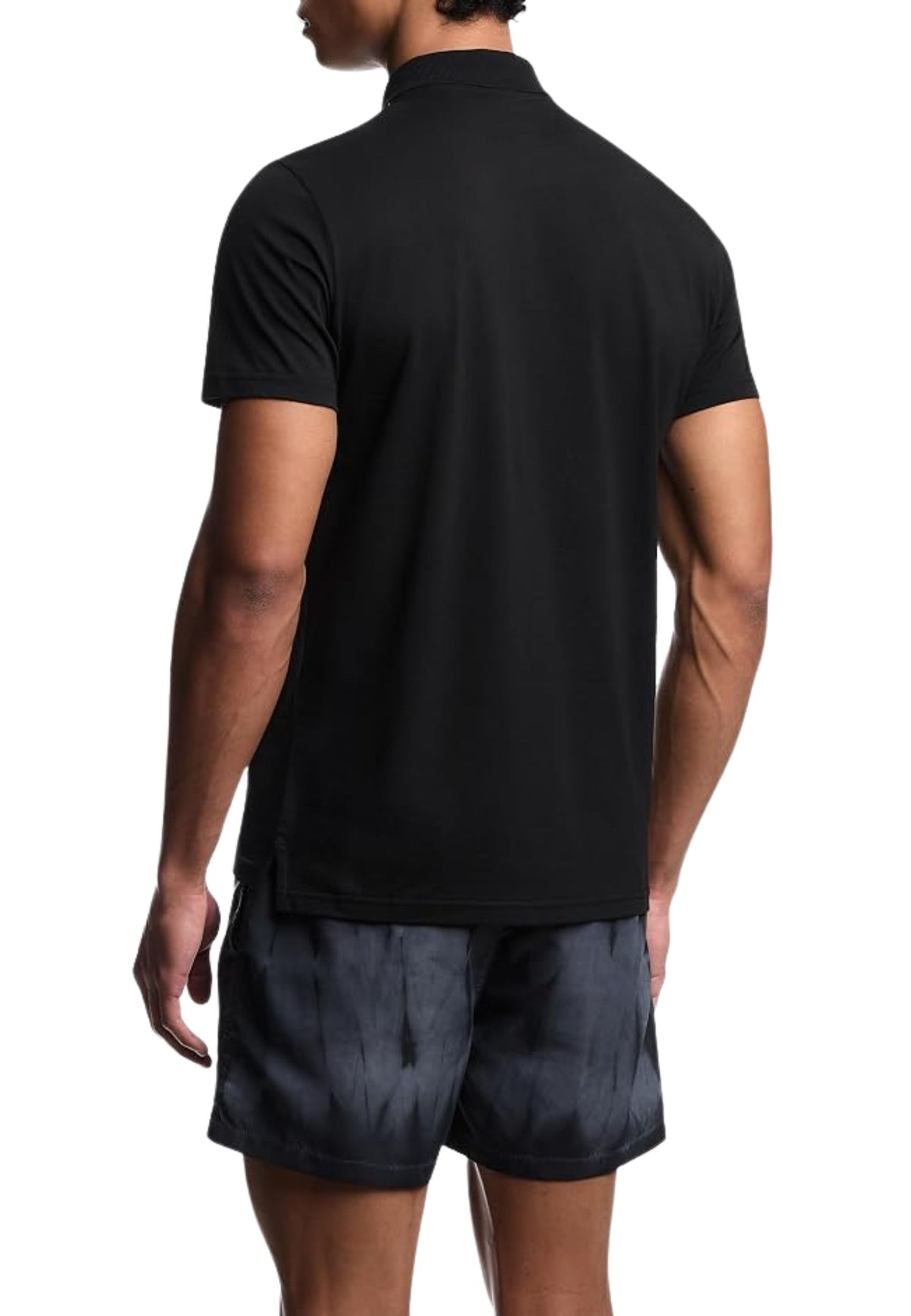 Emporio Armani Polo Uomo con Logotape sulle Spalle - Nera