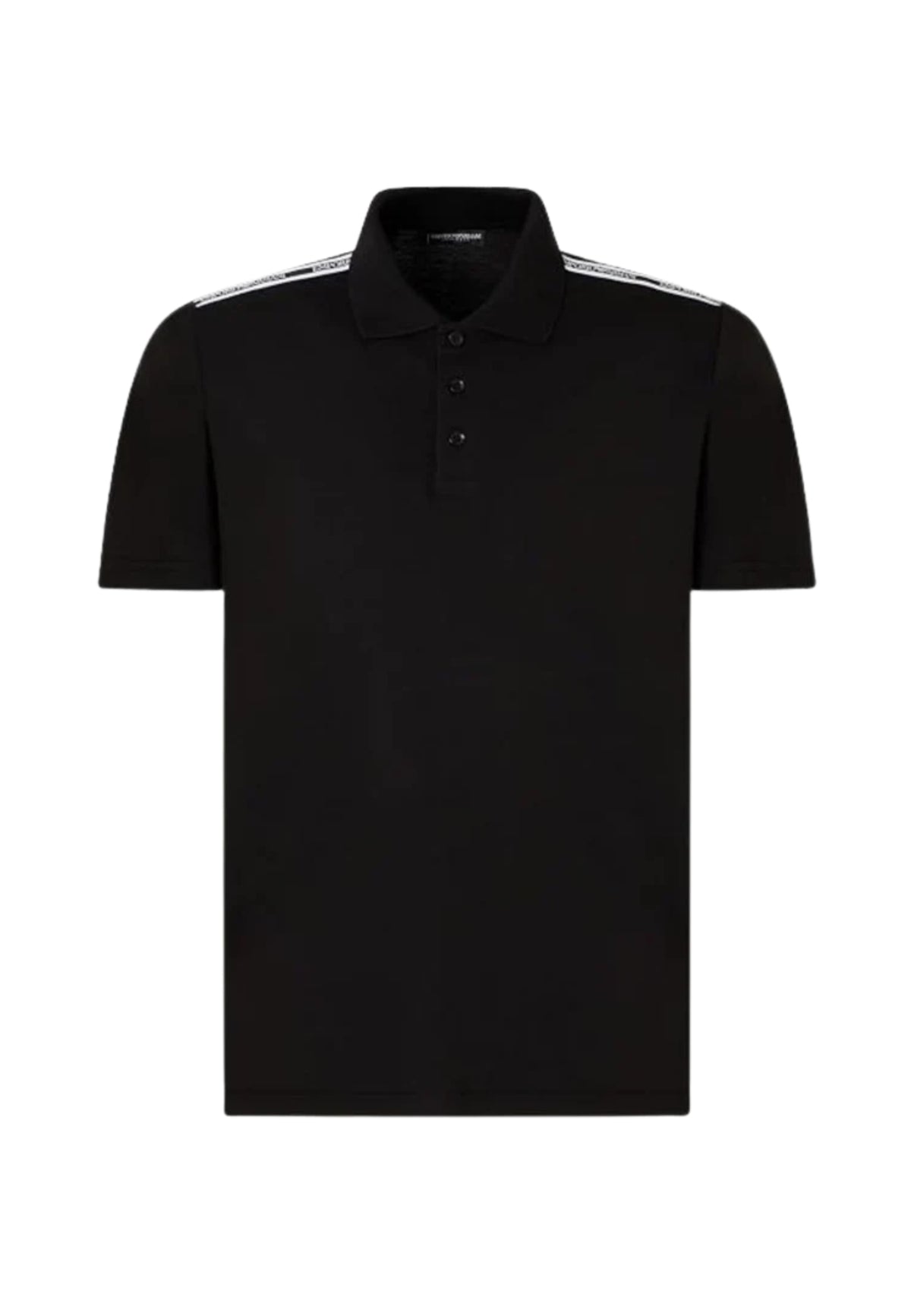 Emporio Armani Polo Uomo con Logotape sulle Spalle - Nera