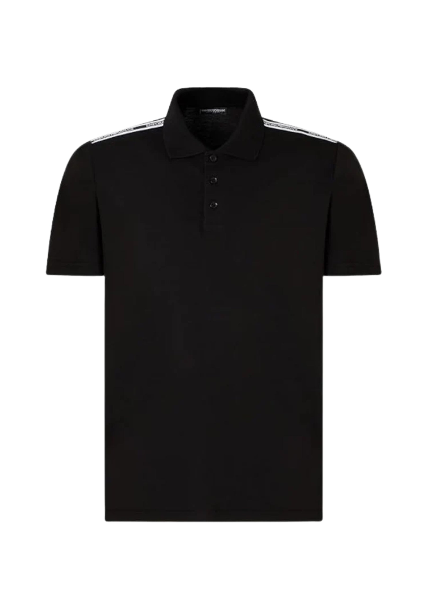Emporio Armani Polo Uomo con Logotape sulle Spalle - Nera