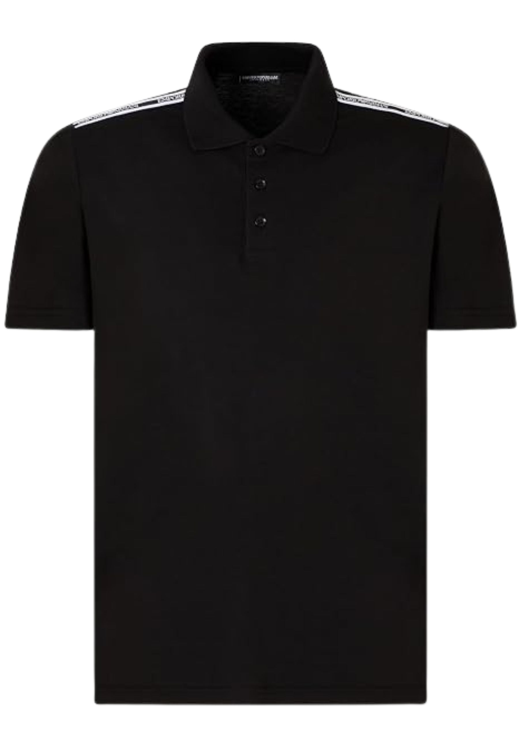 Emporio Armani Polo Uomo con Logotape sulle Spalle - Nera