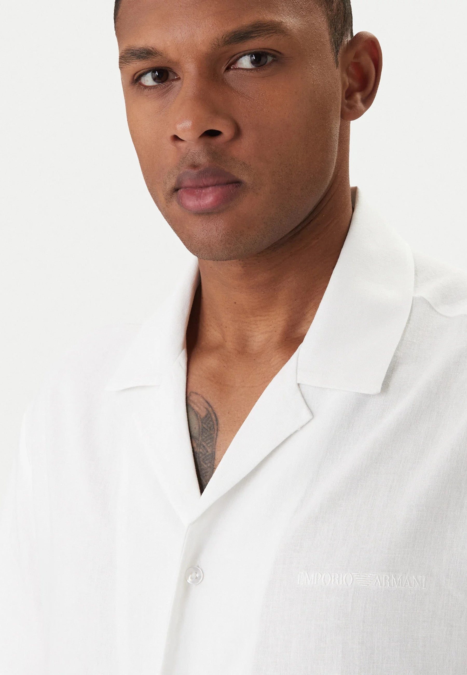 EMPORIO ARMANI - Camicia Beachwear in Misto Lino
