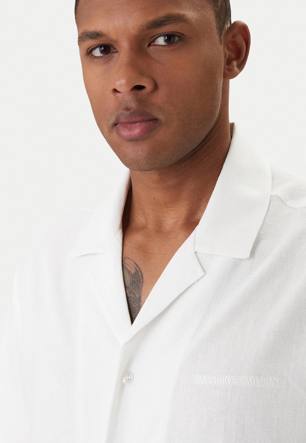 EMPORIO ARMANI - Camicia Beachwear in Misto Lino