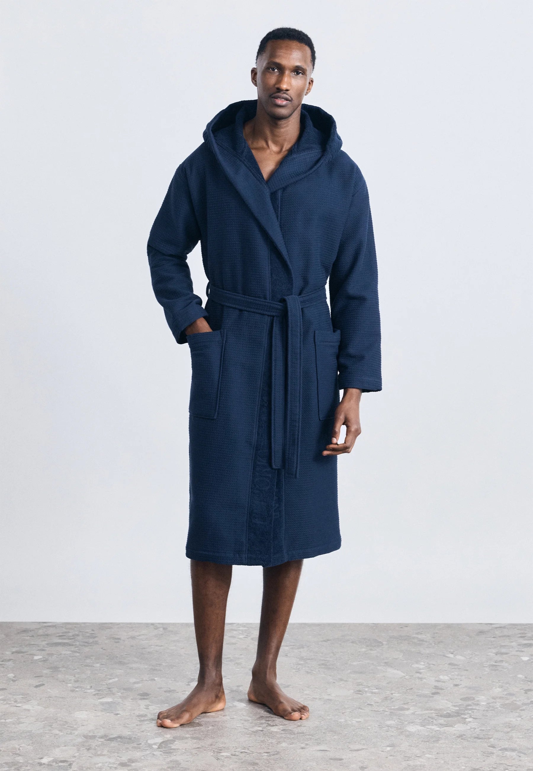 Emporio Armani Accappatoio Uomo con Cappuccio - Blu Navy