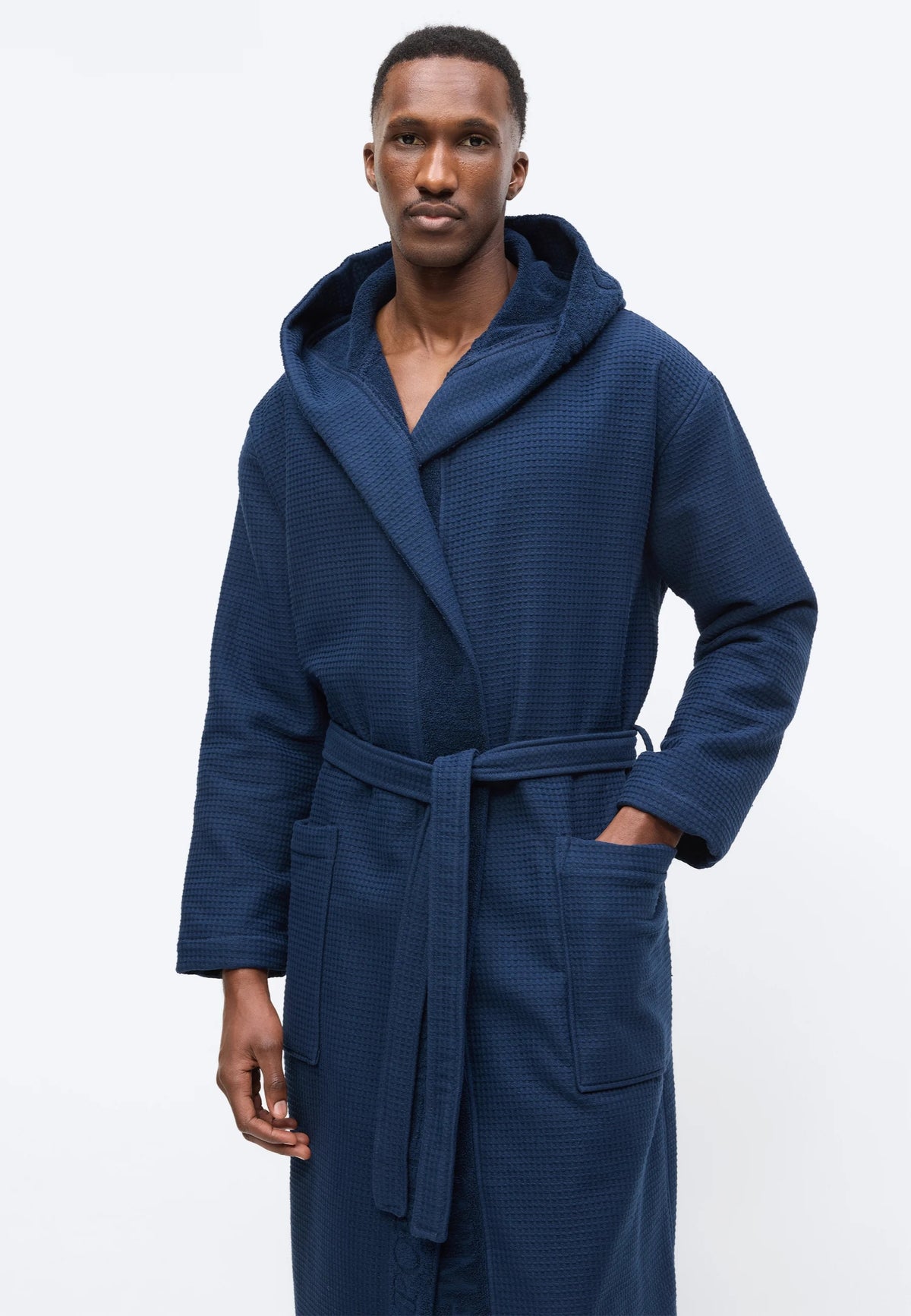 Emporio Armani Accappatoio Uomo con Cappuccio - Blu Navy
