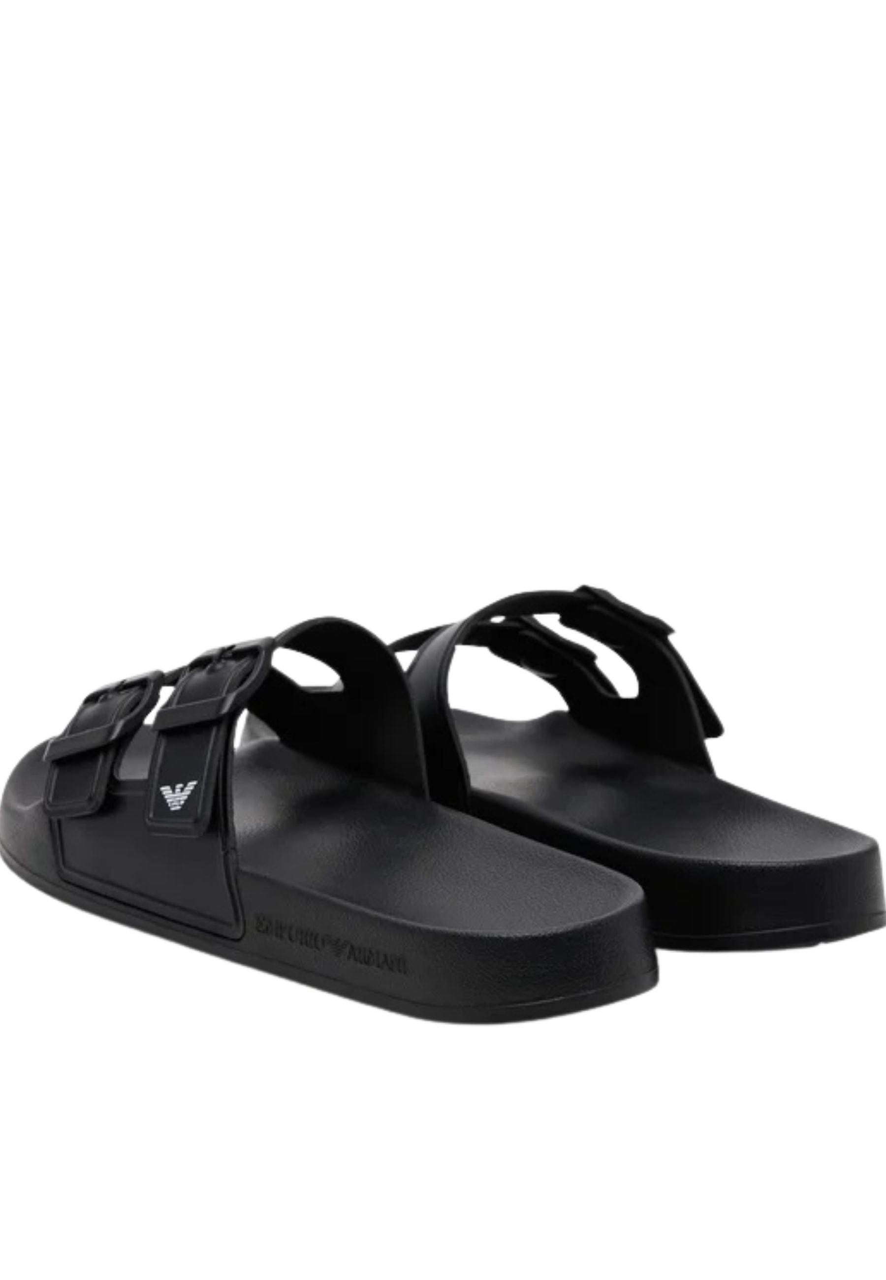 Emporio Armani - Sandali slide doppia fascia con fibbie
