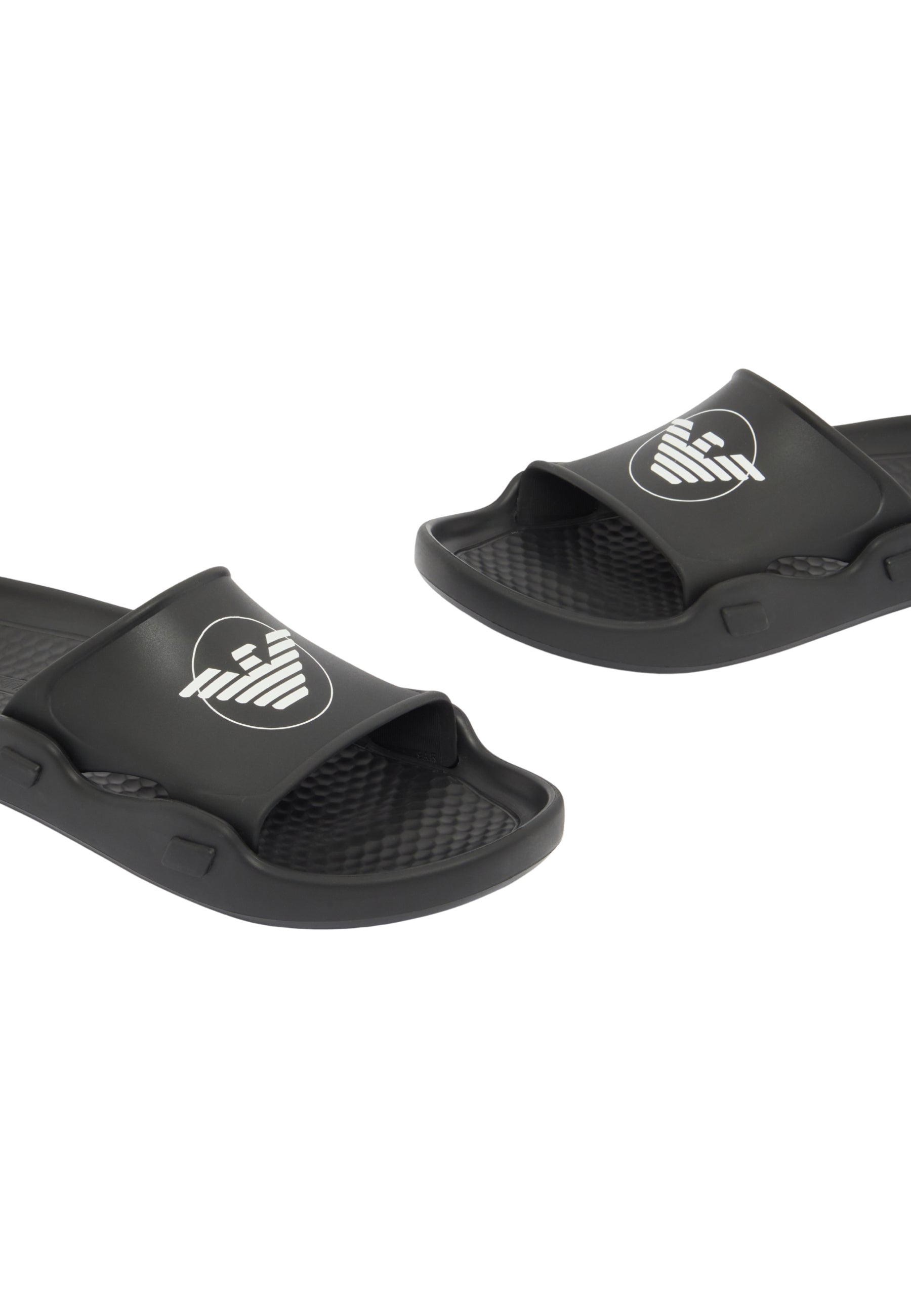 Emporio Armani Sliders Sagomate con Aquila - Nero