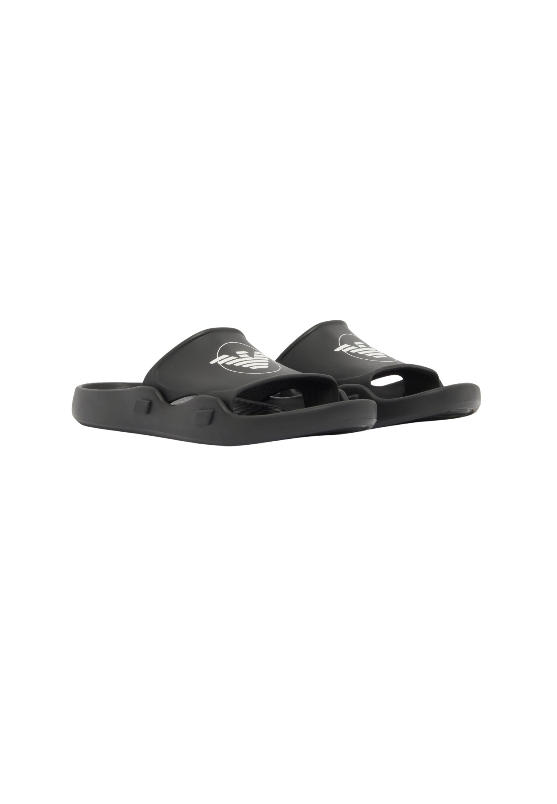 Emporio Armani Sliders Sagomate con Aquila - Nero
