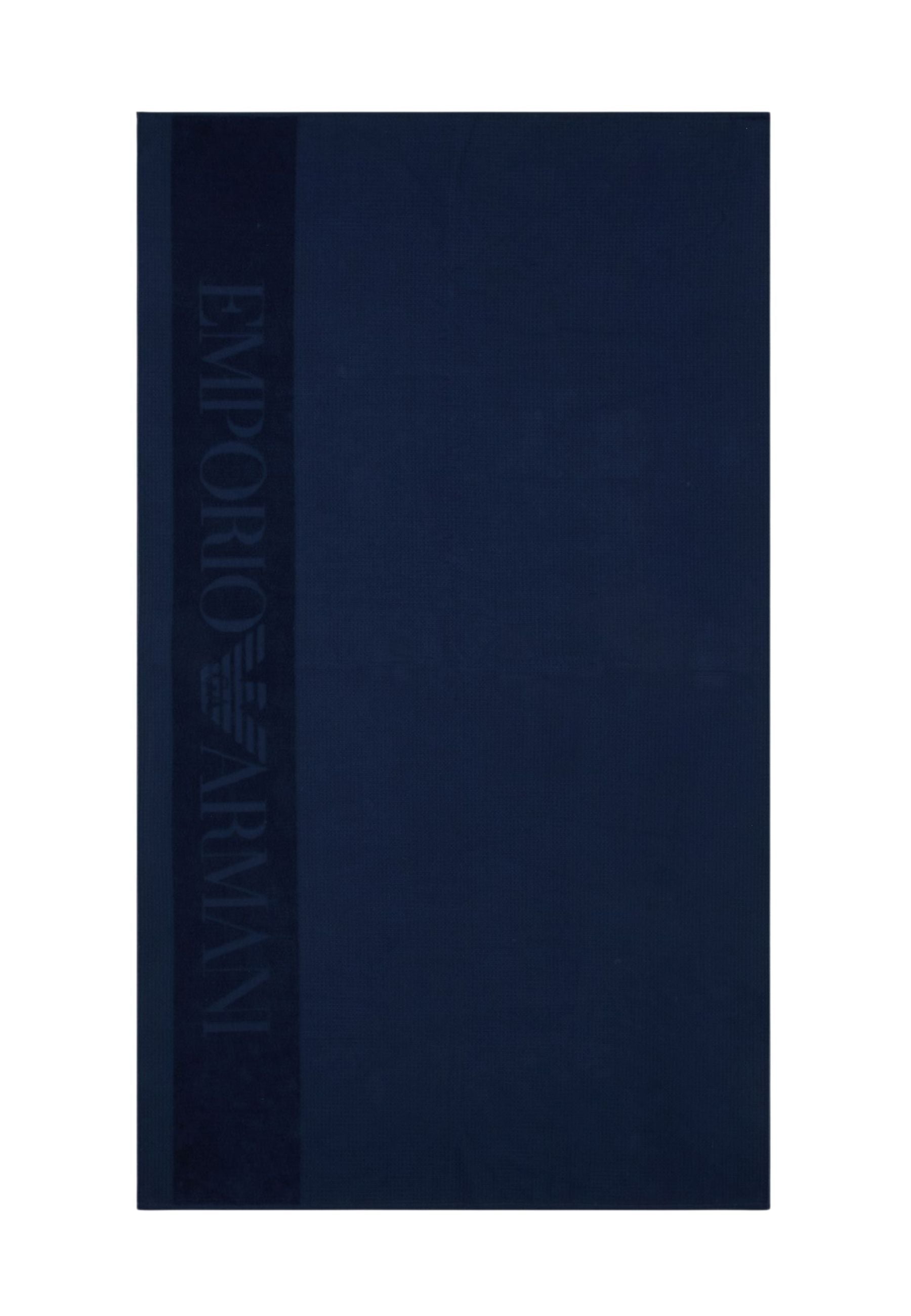 EMPORIO ARMANI - Telo Mare Trama Waffle con Logo Jacquard