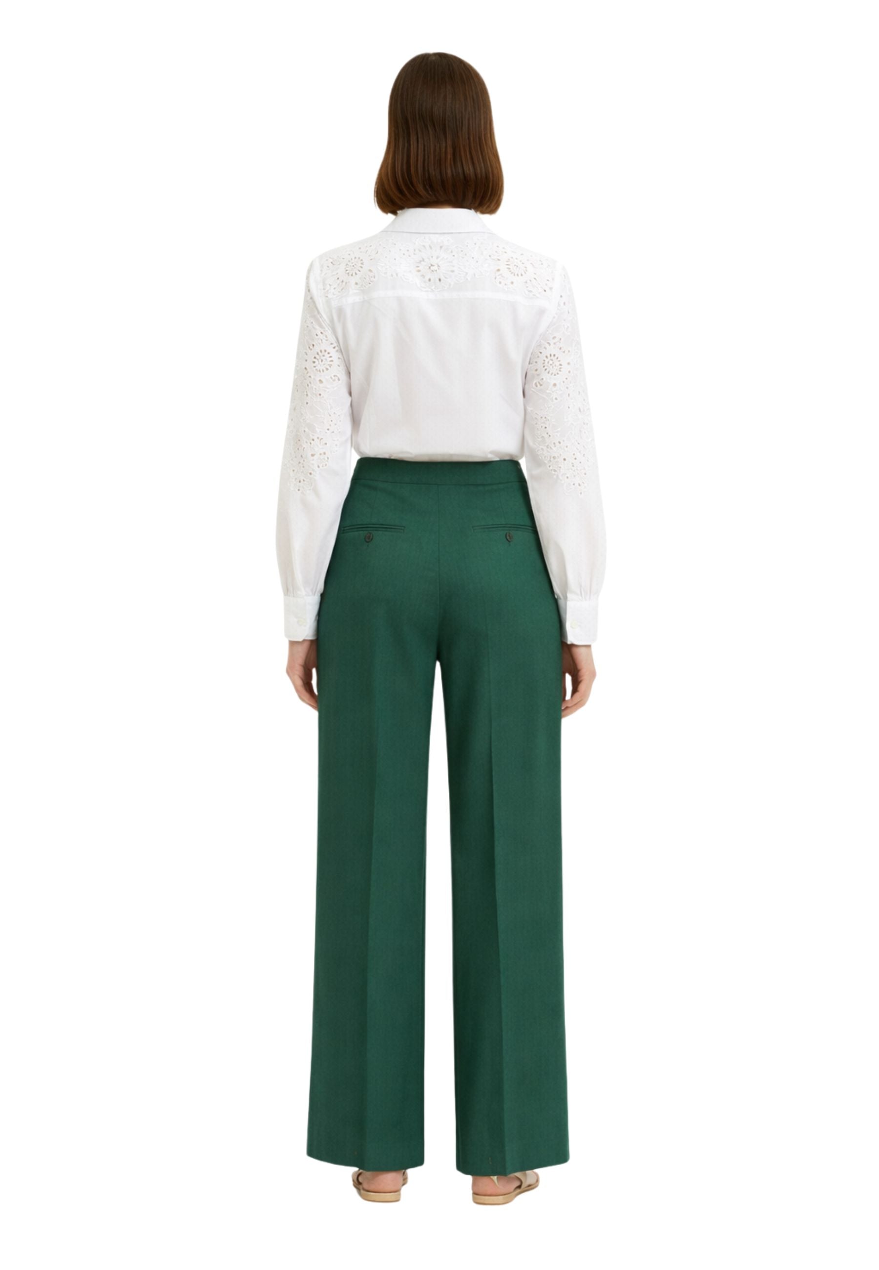 iBlues - Pantaloni wide leg in misto lino e cotone
