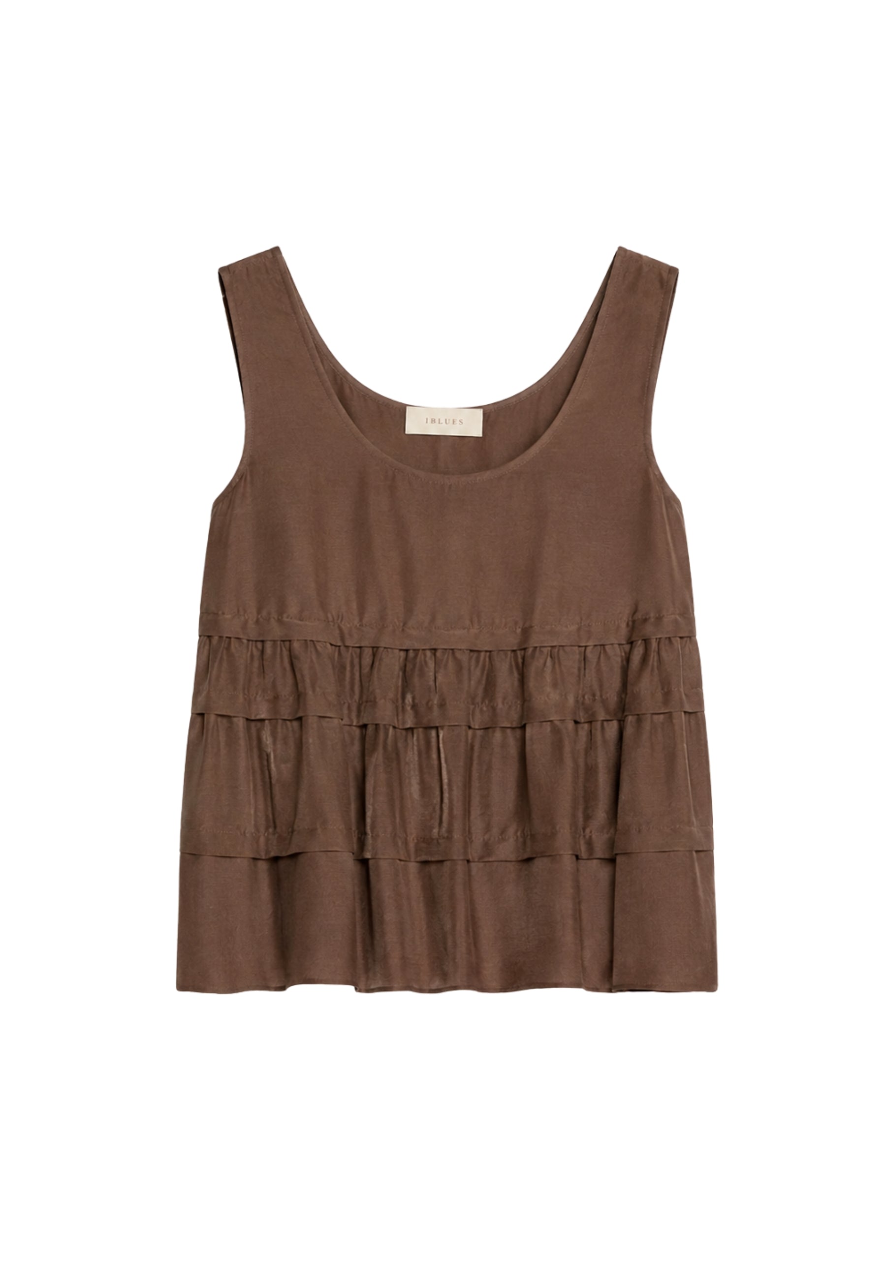 iBlues Top in Misto Seta con Balze