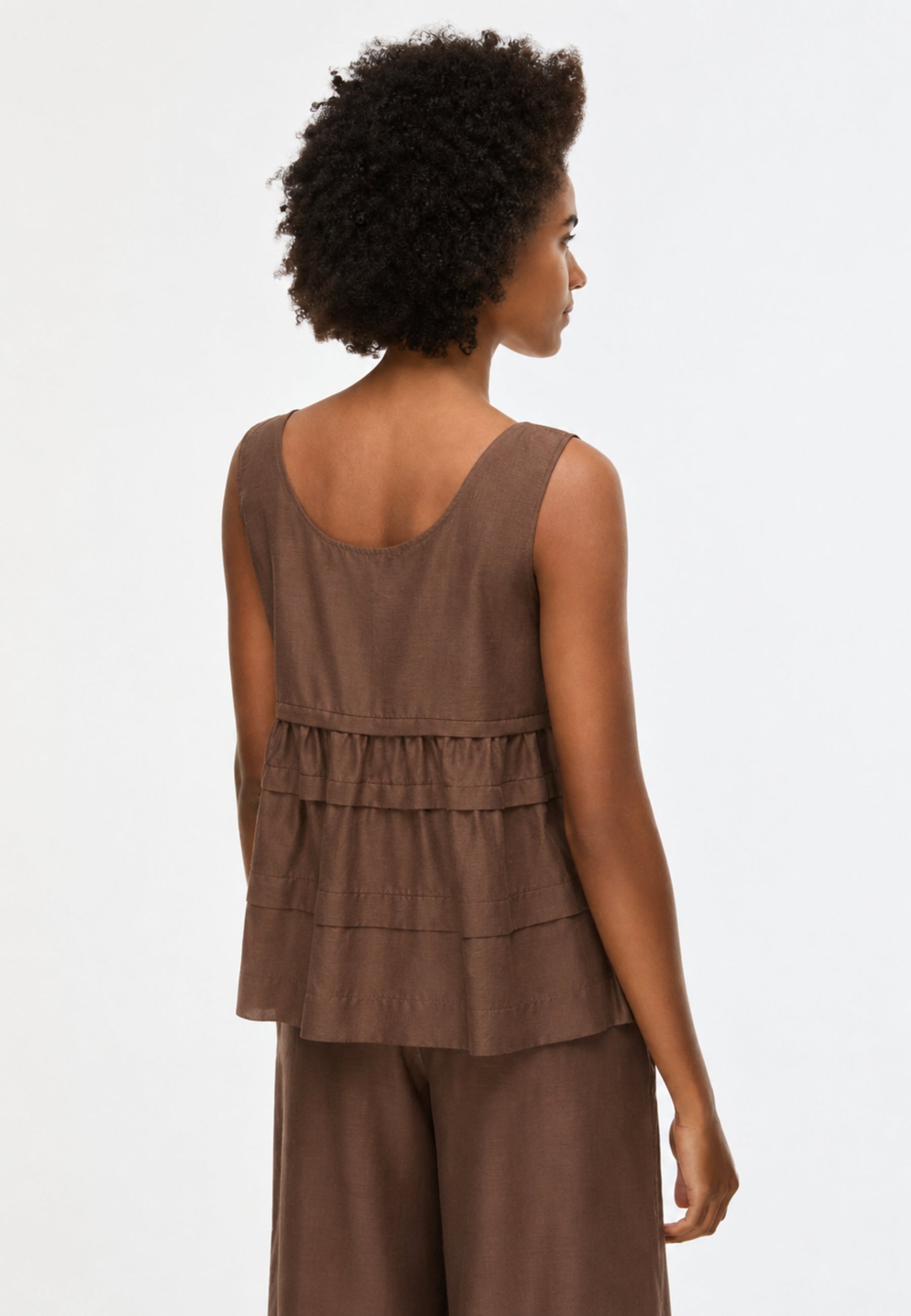iBlues Top in Misto Seta con Balze