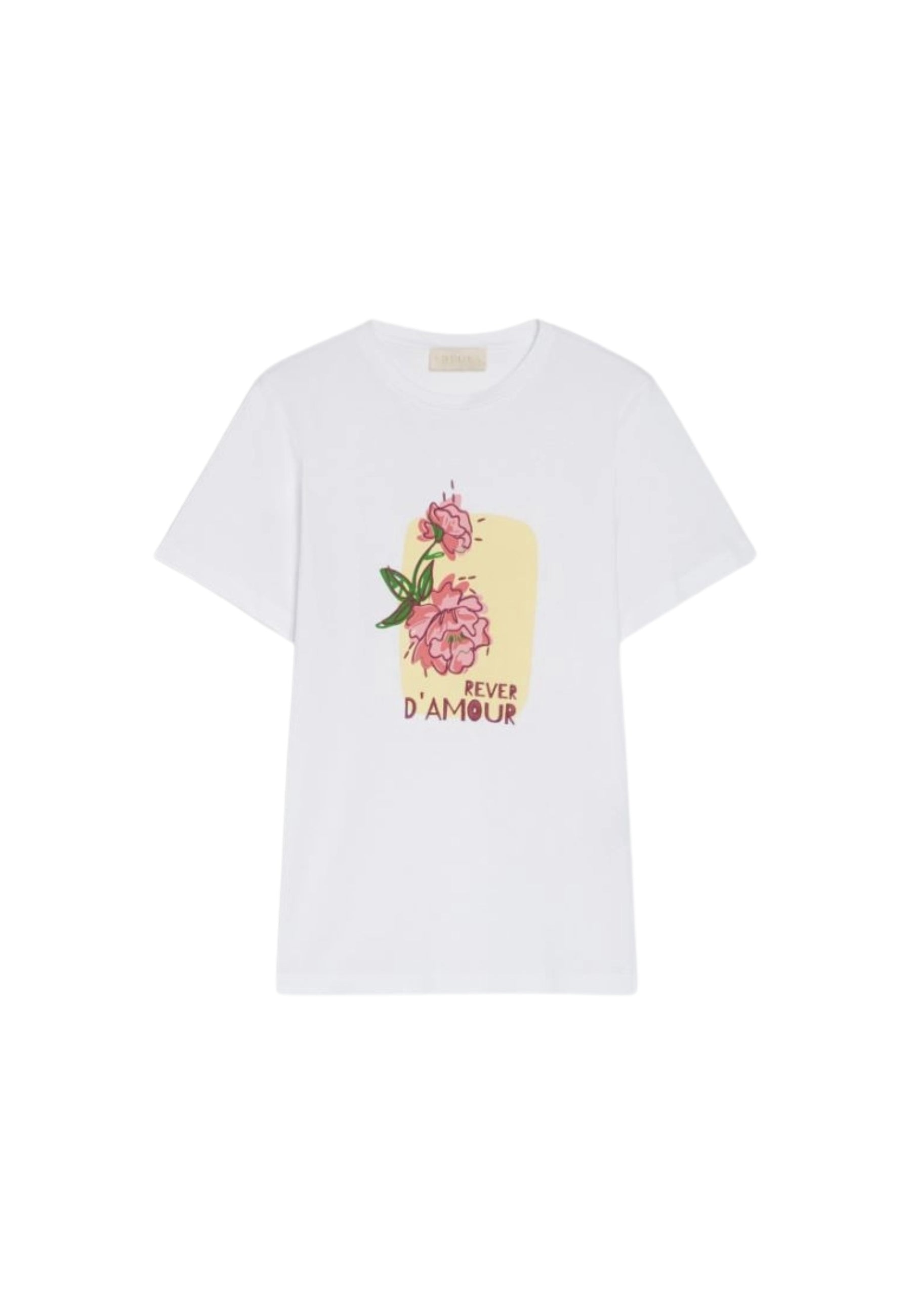 iBlues T-shirt in Cotone con Stampa e Ricamo Floreale