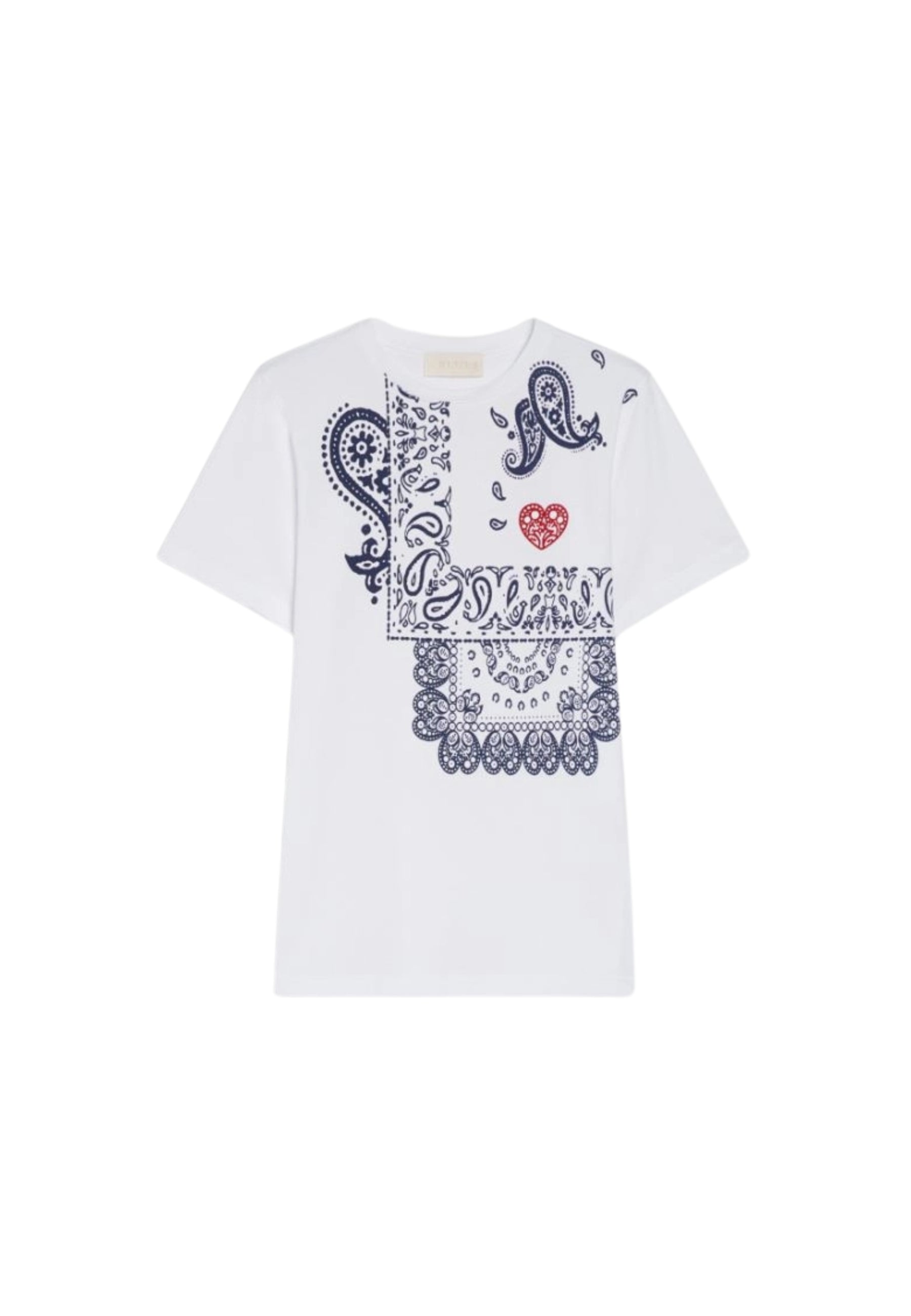 iBlues T-shirt in Cotone con Stampa Bandana e Ricamo Cuore