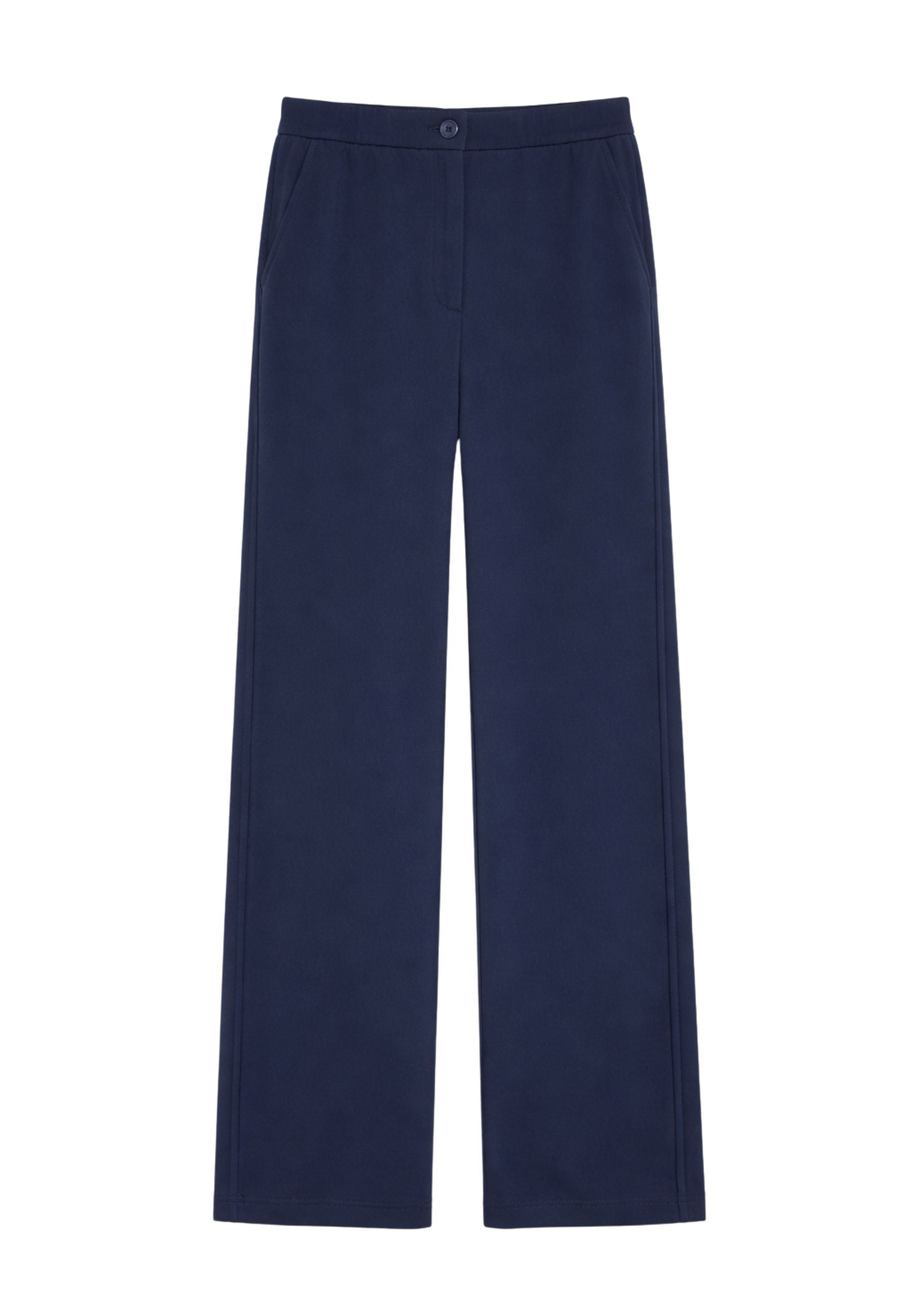 Pantaloni wide leg in cotone stretch - iBlues