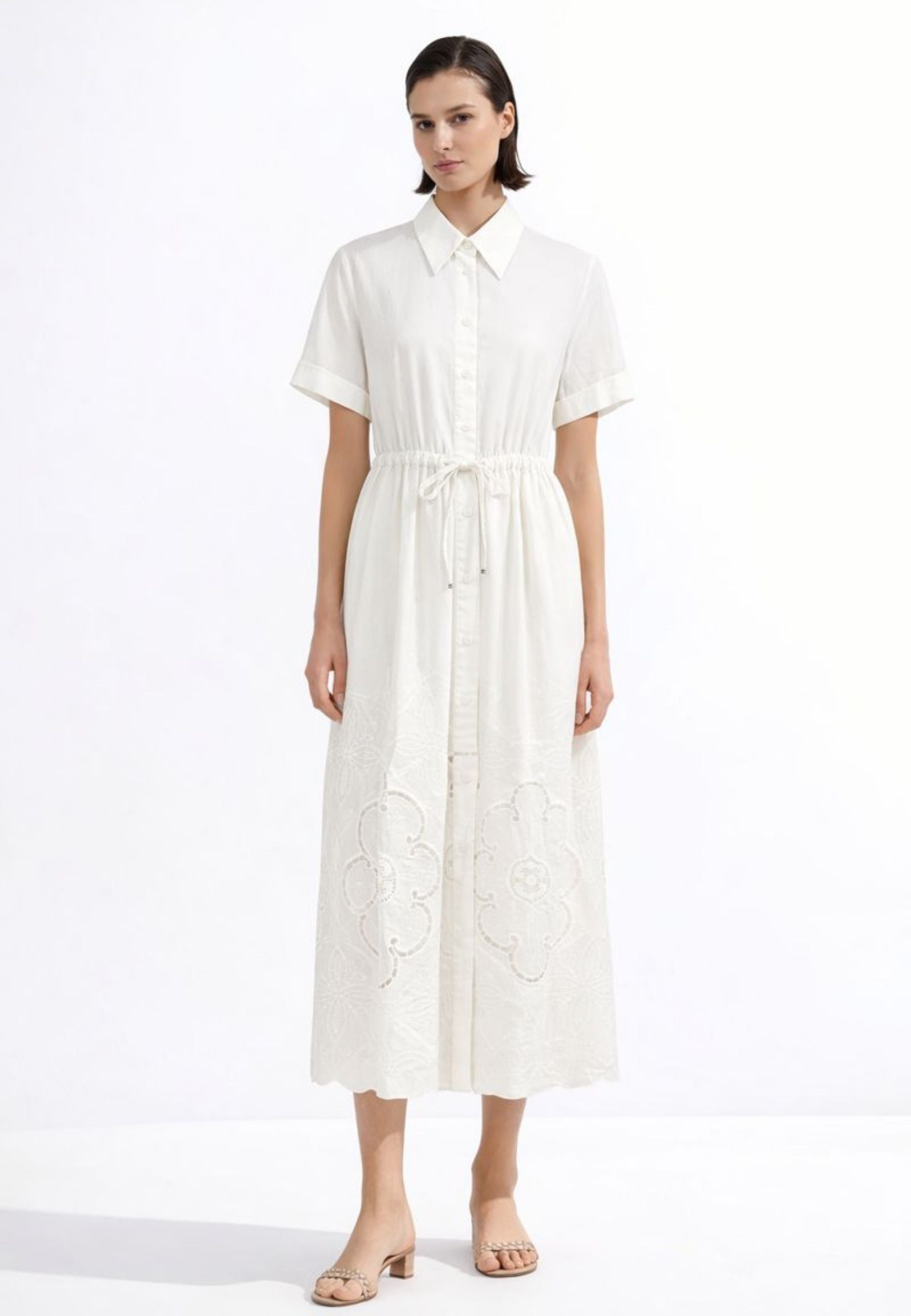 Abito Imperial in cotone con ricami