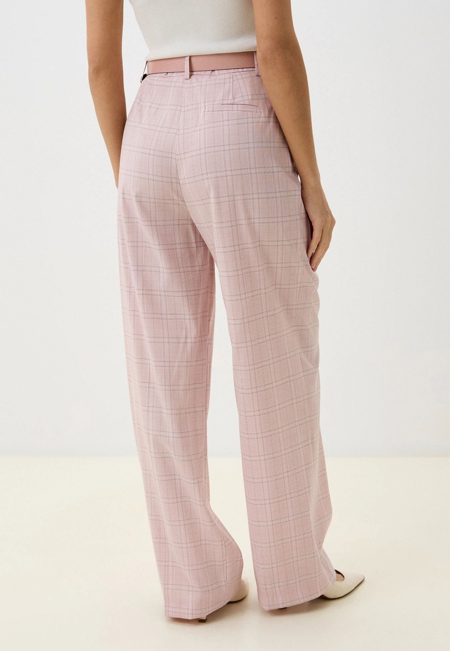 Pantalone Imperial a quadri rosa