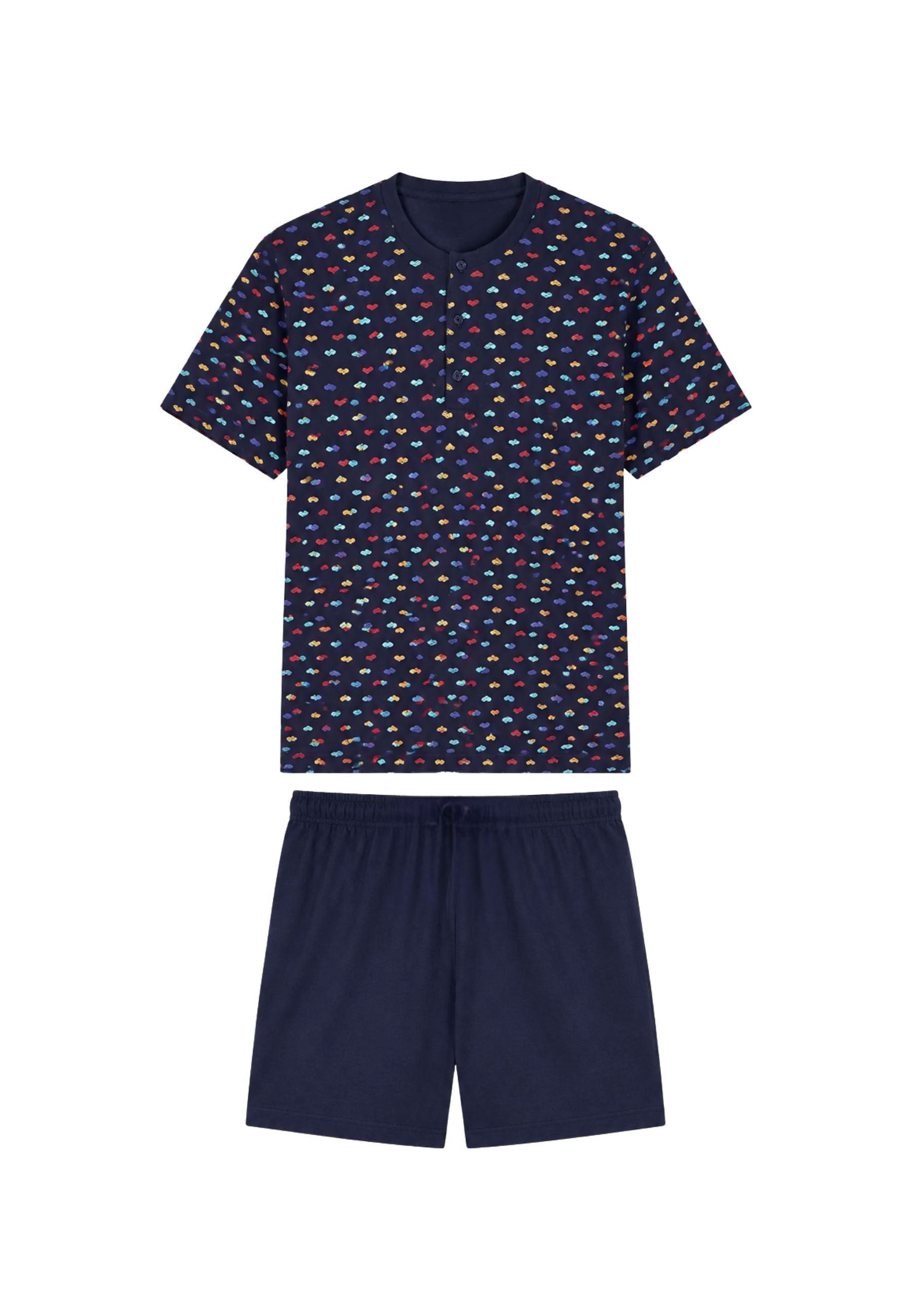 Pigiama Uomo Corto in Fresco Jersey di Cotone
