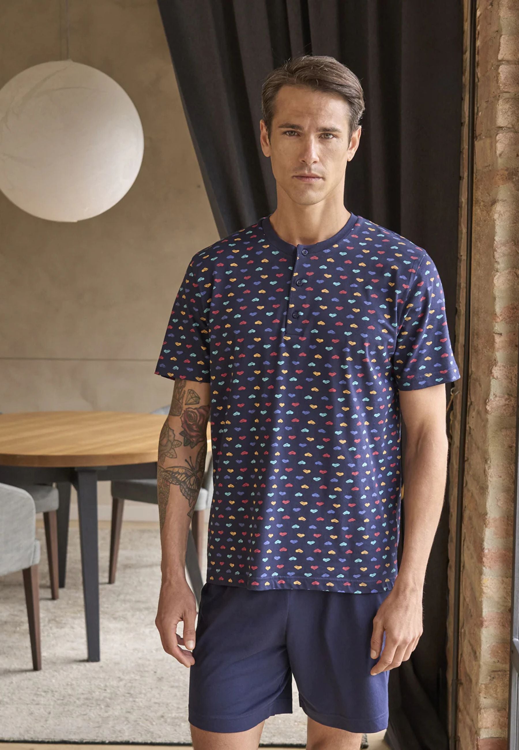Pigiama Uomo Corto in Fresco Jersey di Cotone