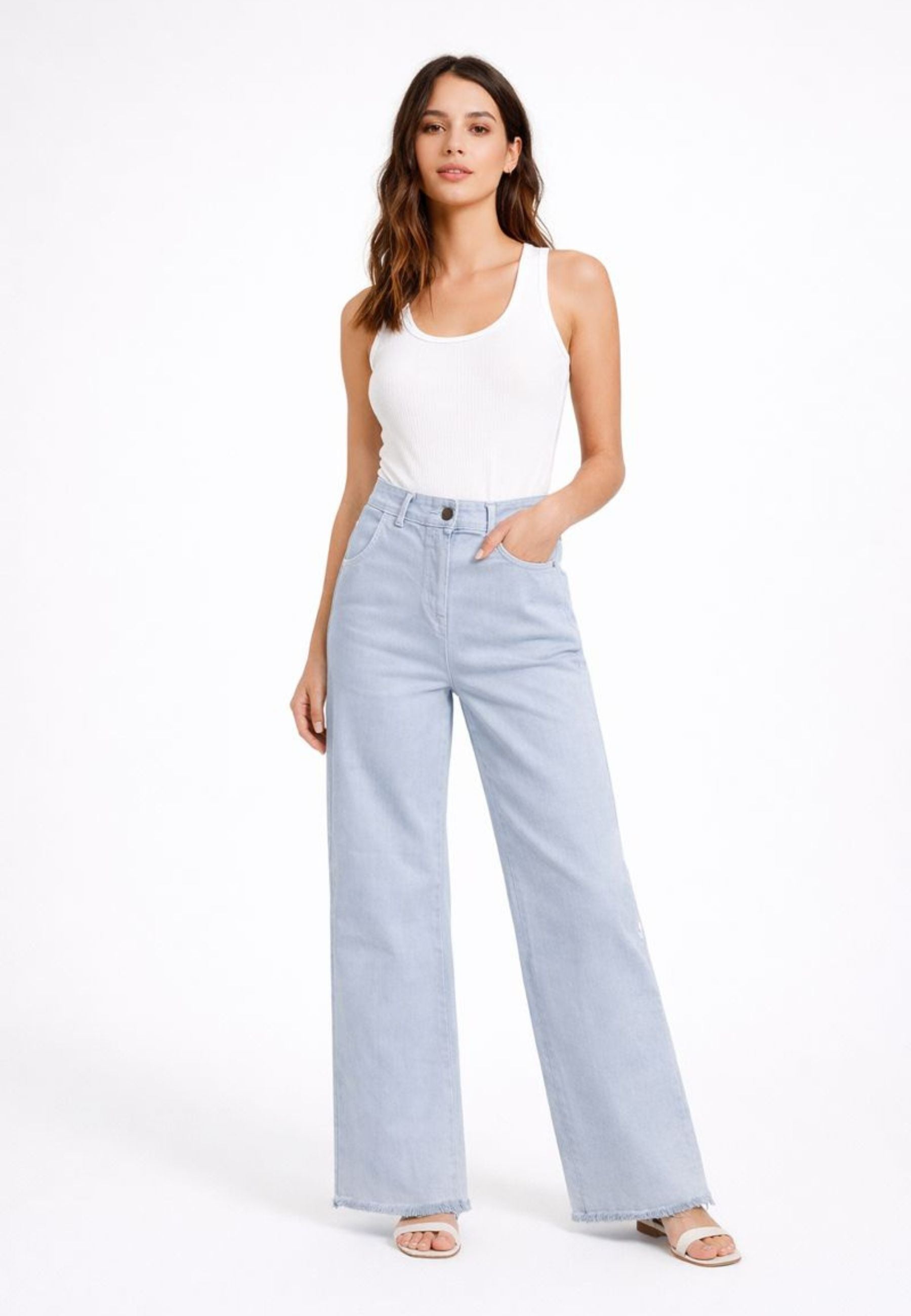 Pantaloni donna in cotone stretch