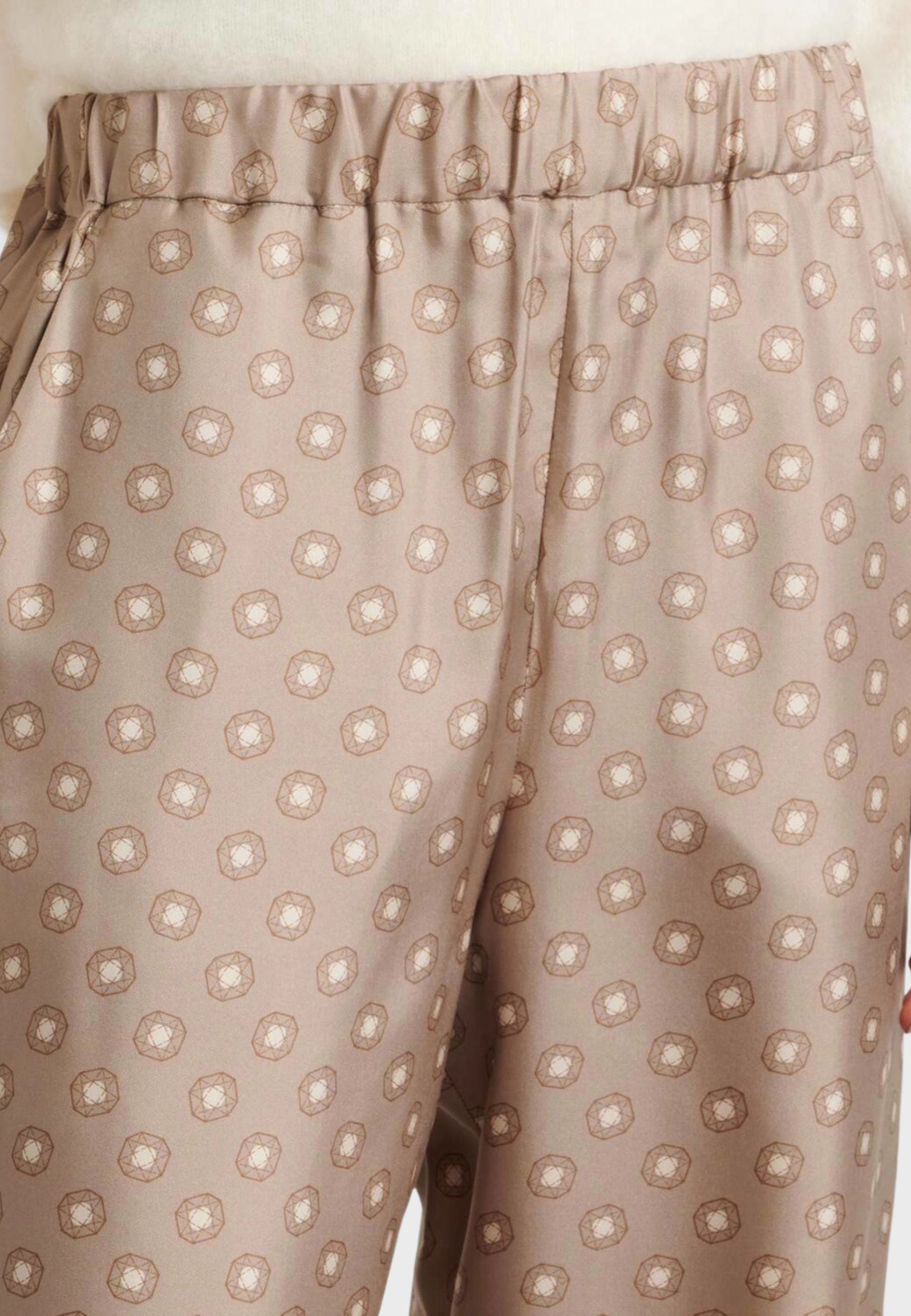 Pantaloni Max Mara Leisure "Vik" in seta stampata