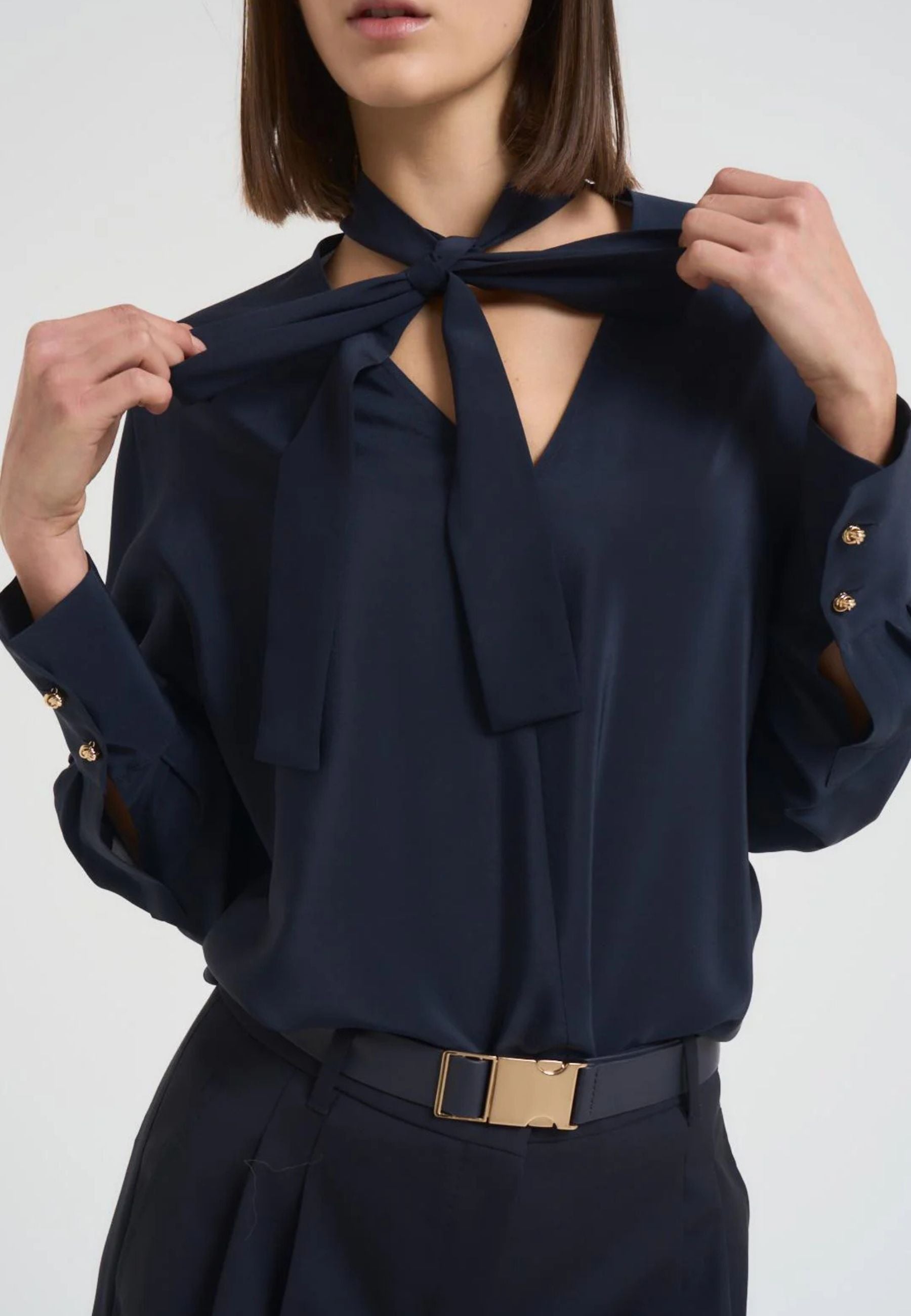 Max Mara Studio - Blusa in seta con fusciacca