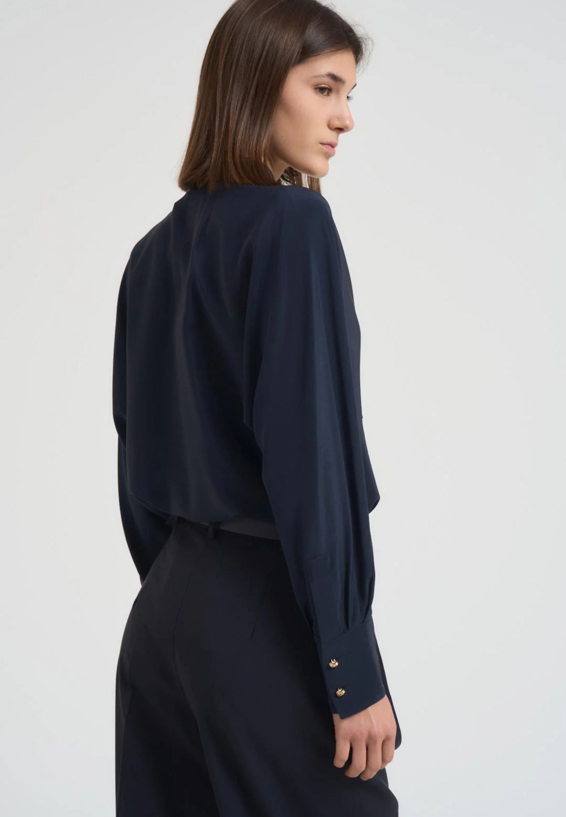 Max Mara Studio - Blusa in seta con fusciacca