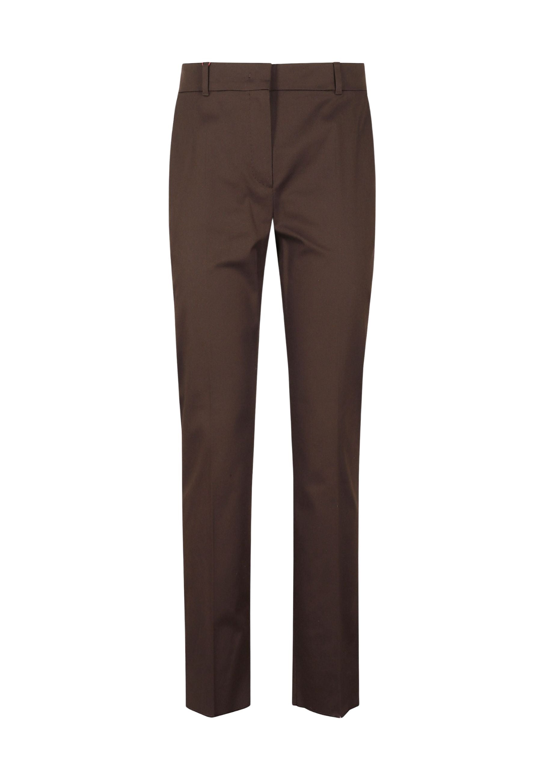 Pantalone a sigaretta in gabardina di cotone stretch