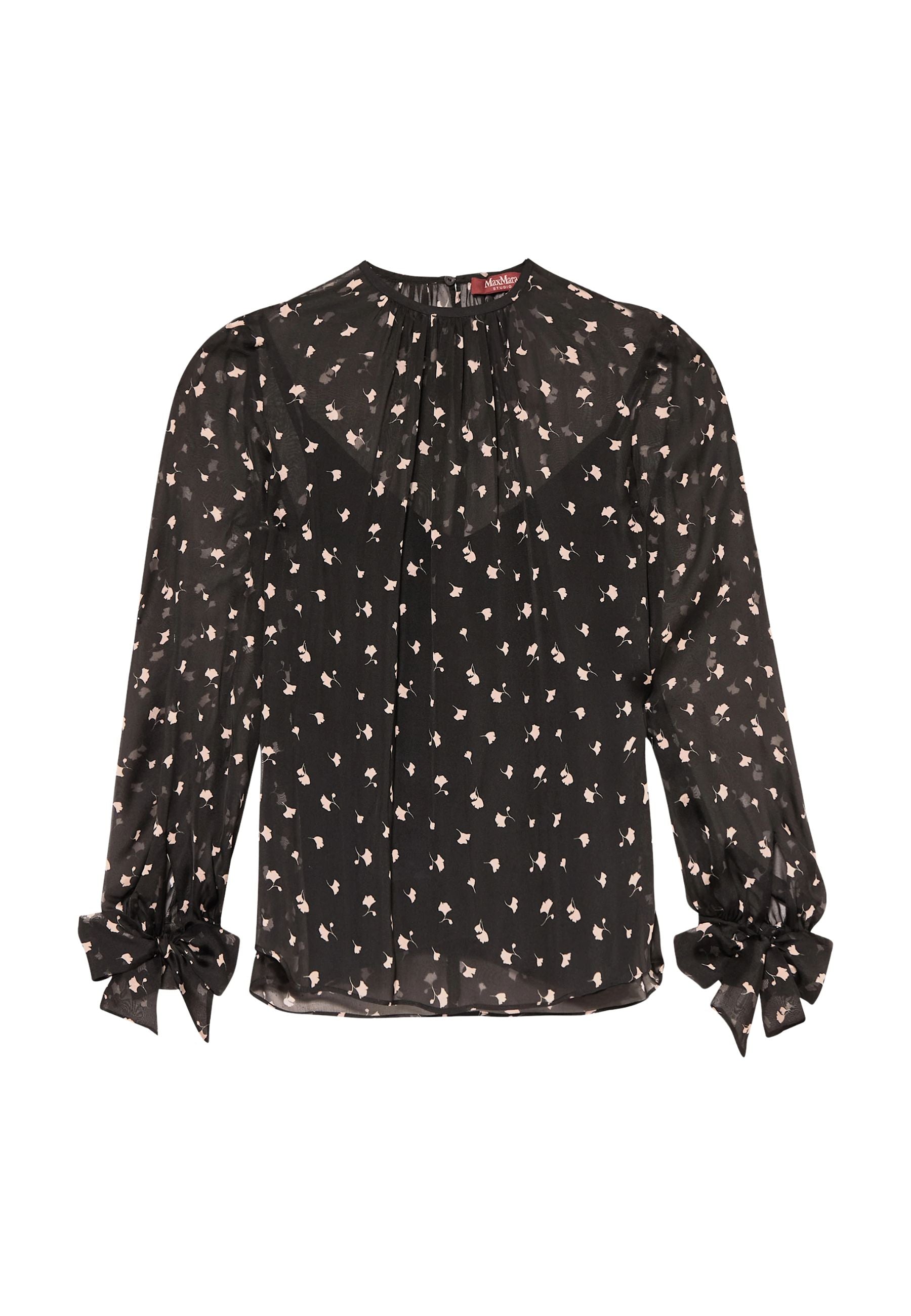 Max Mara Studio - Blusa in chiffon stampato con fiocchi ai polsi