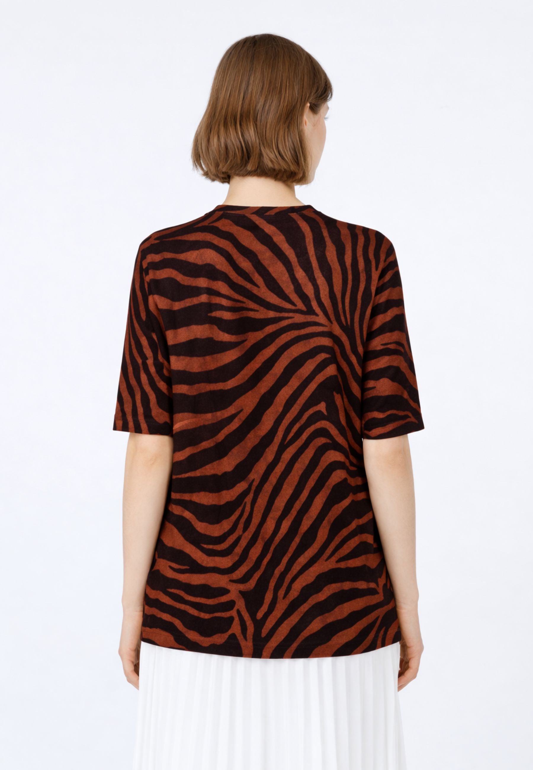 Max Mara Studio - Maglia girocollo in misto cotone con stampa all over
