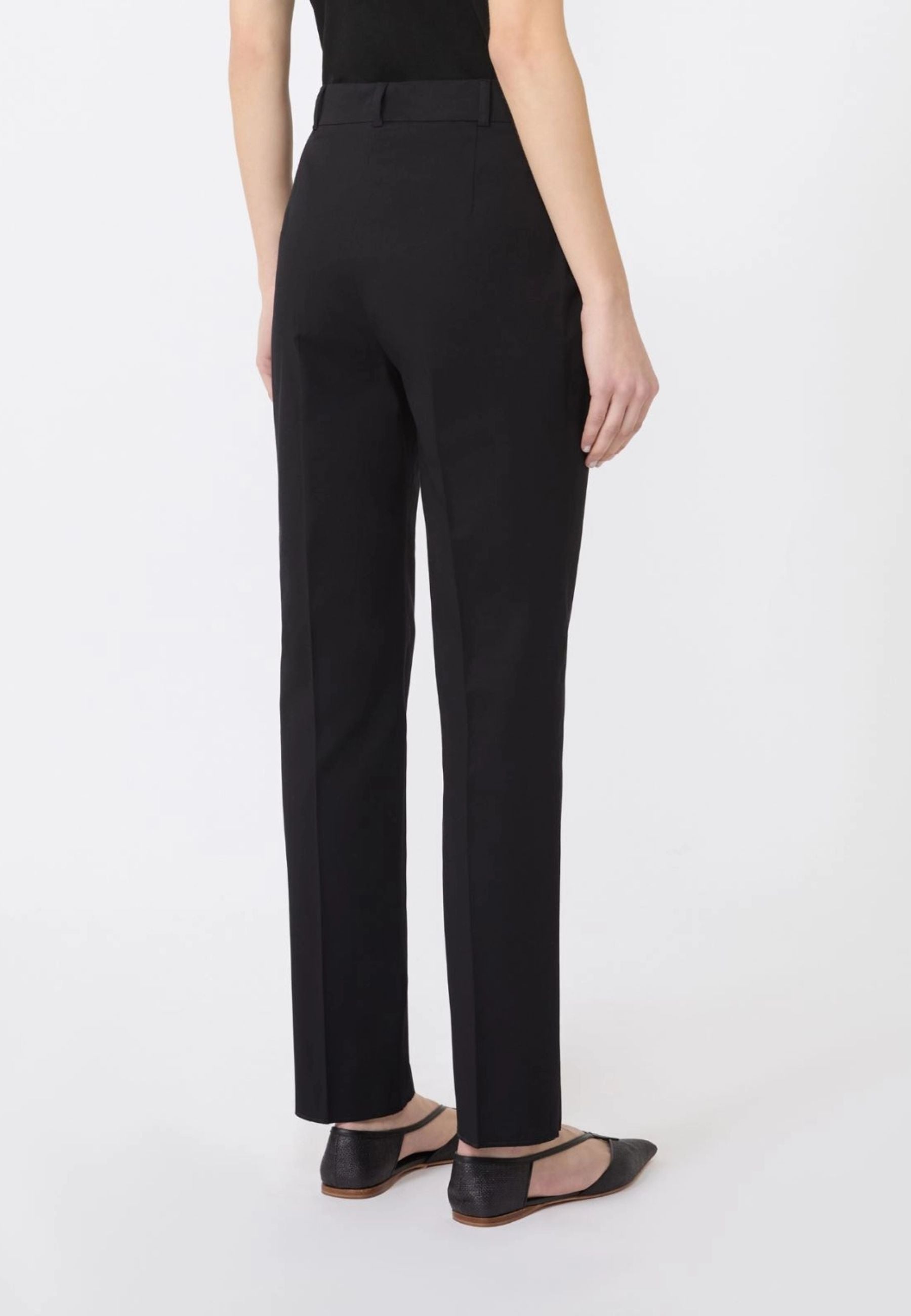 Pantalone a sigaretta in cotone stretch nero