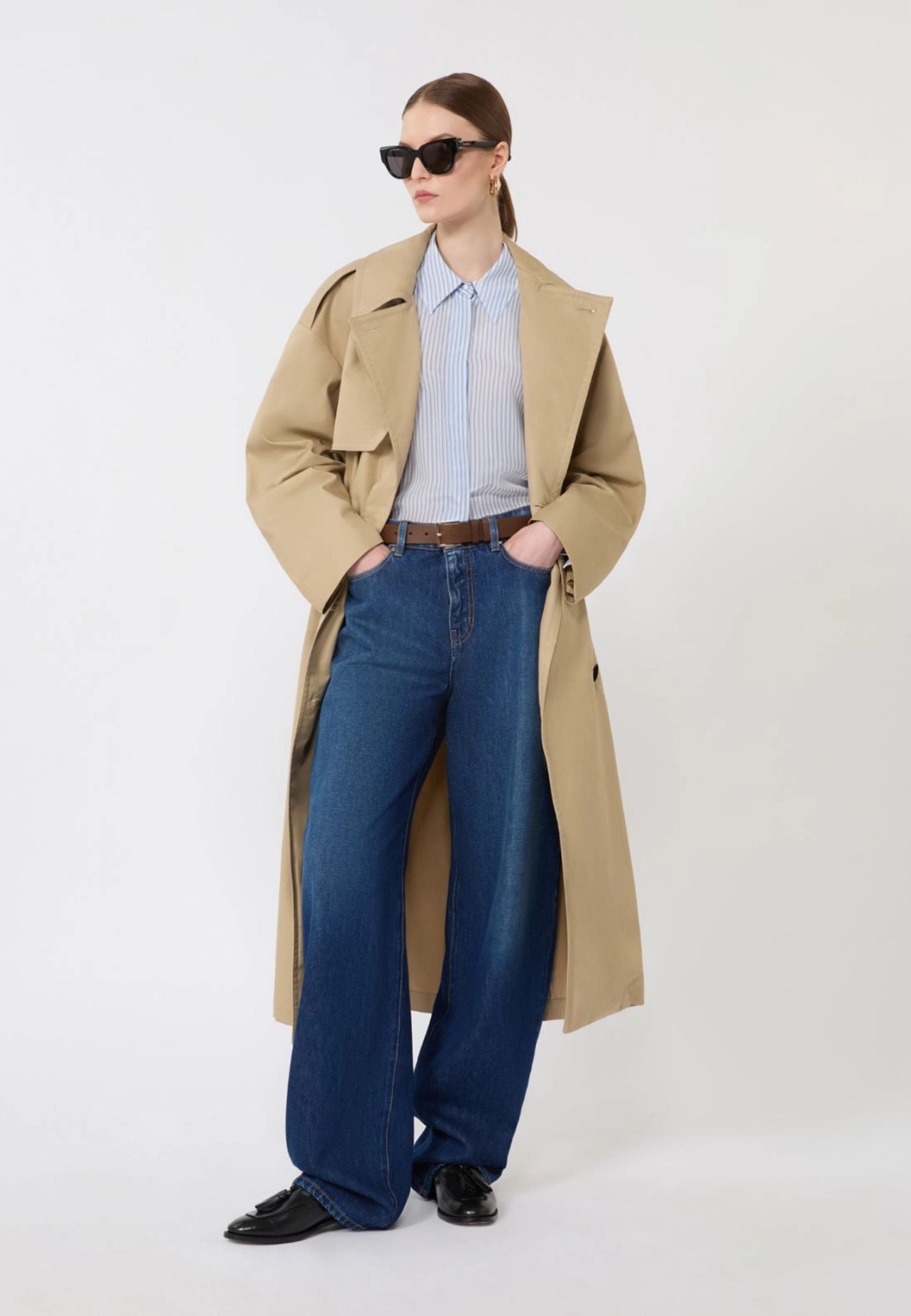 Max Mara - Jeans baggy in denim blu