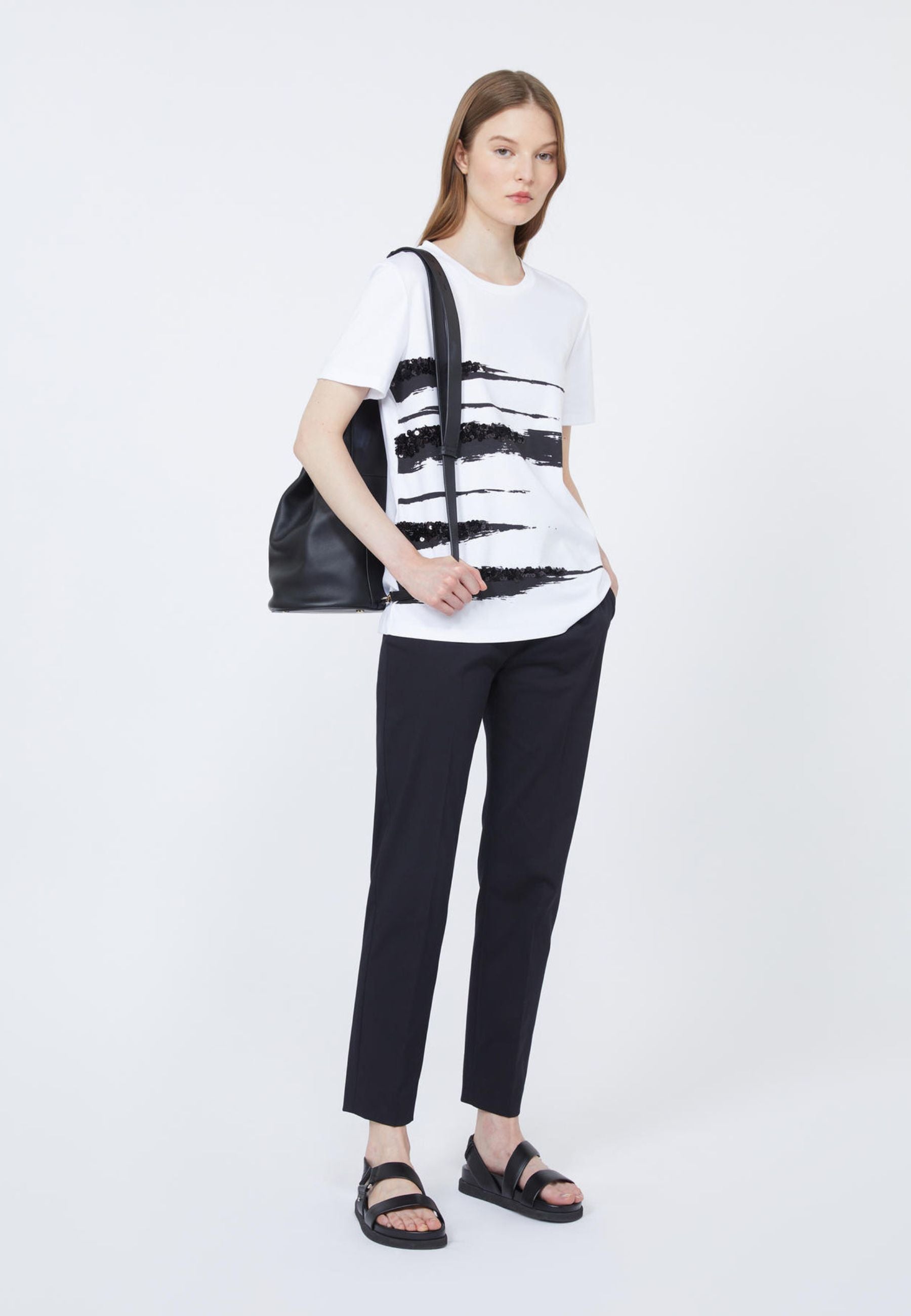 Max Mara Studio - T-shirt in puro cotone con stampa