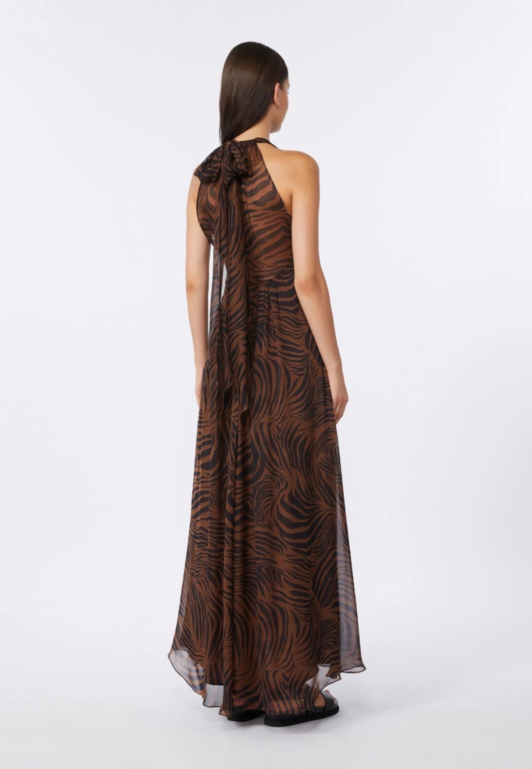 Max Mara Studio - Abito lungo in chiffon di seta stampato