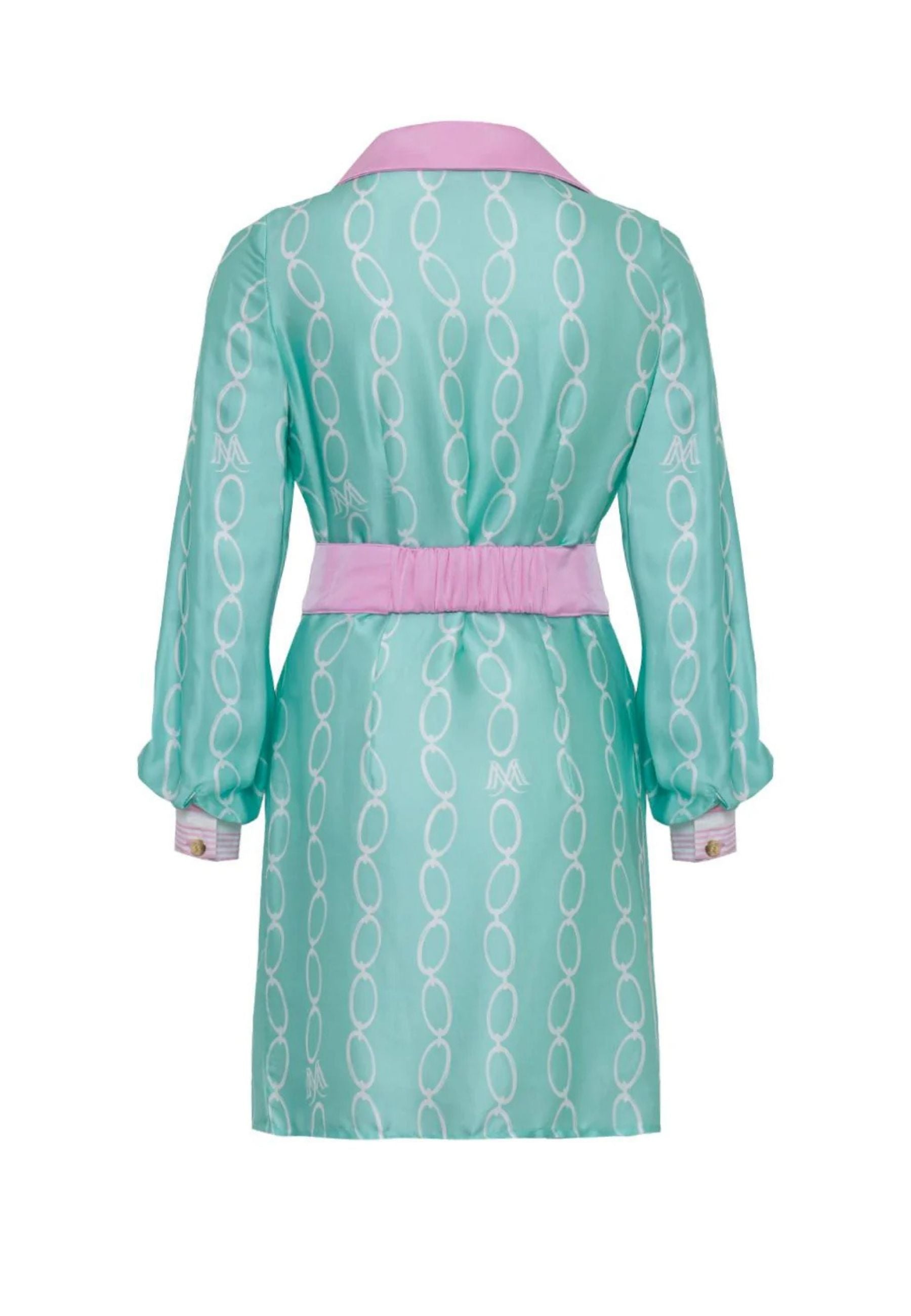 Mini dress chemisier a manica lunga con stampa grafica