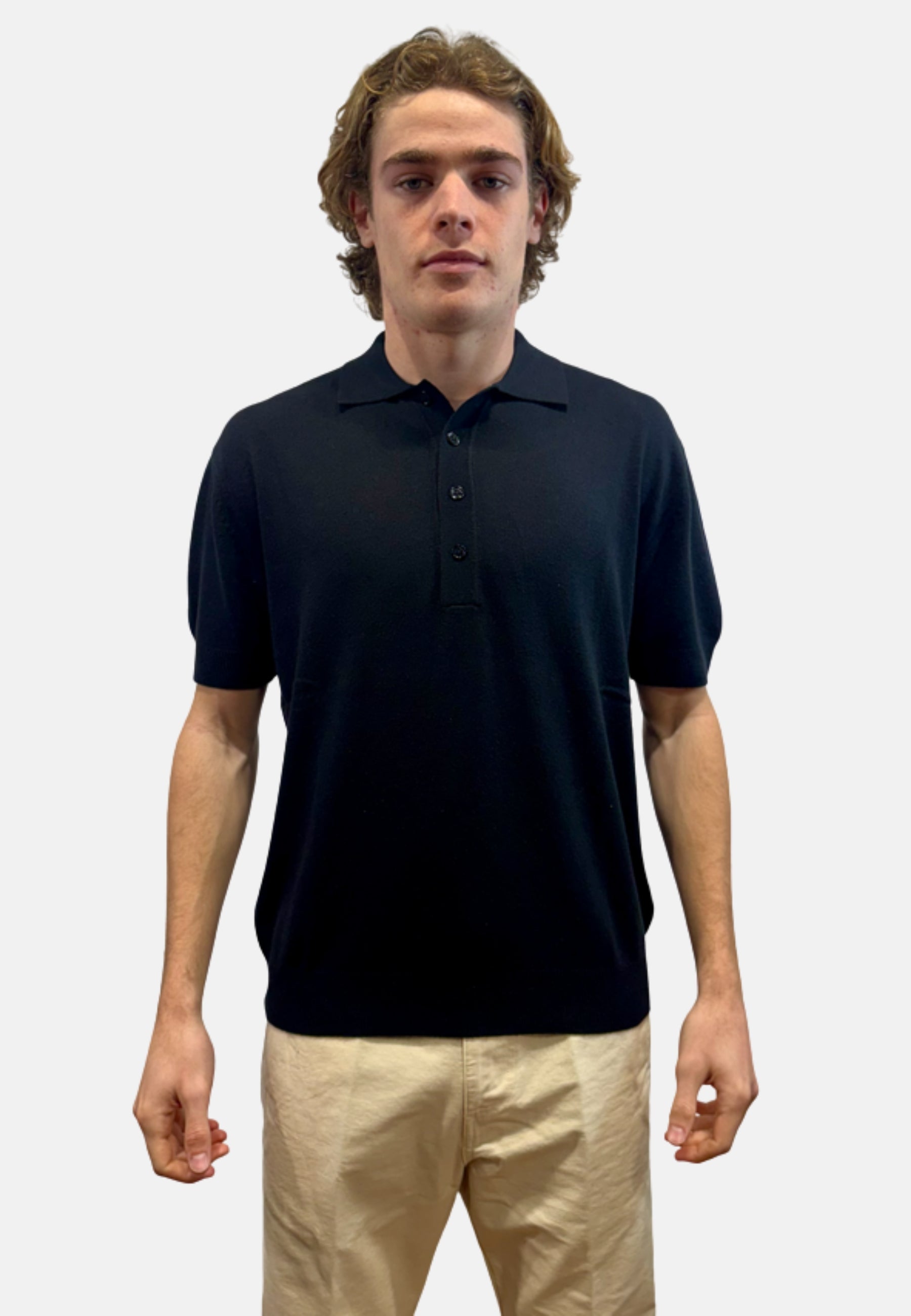 Paolo Pecora Polo in maglia effetto spugna