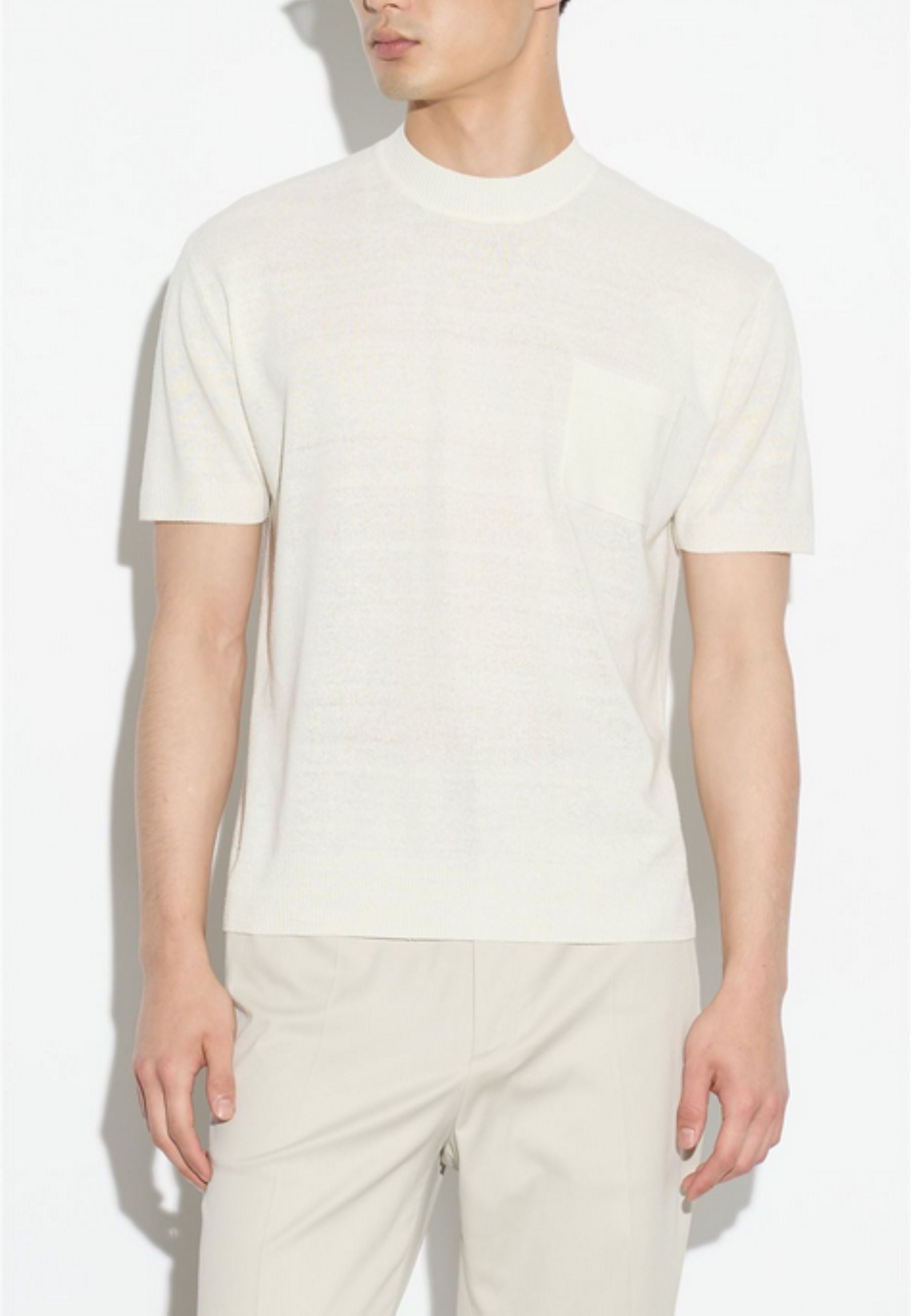 Paolo Pecora - T-shirt in pura seta con taschino