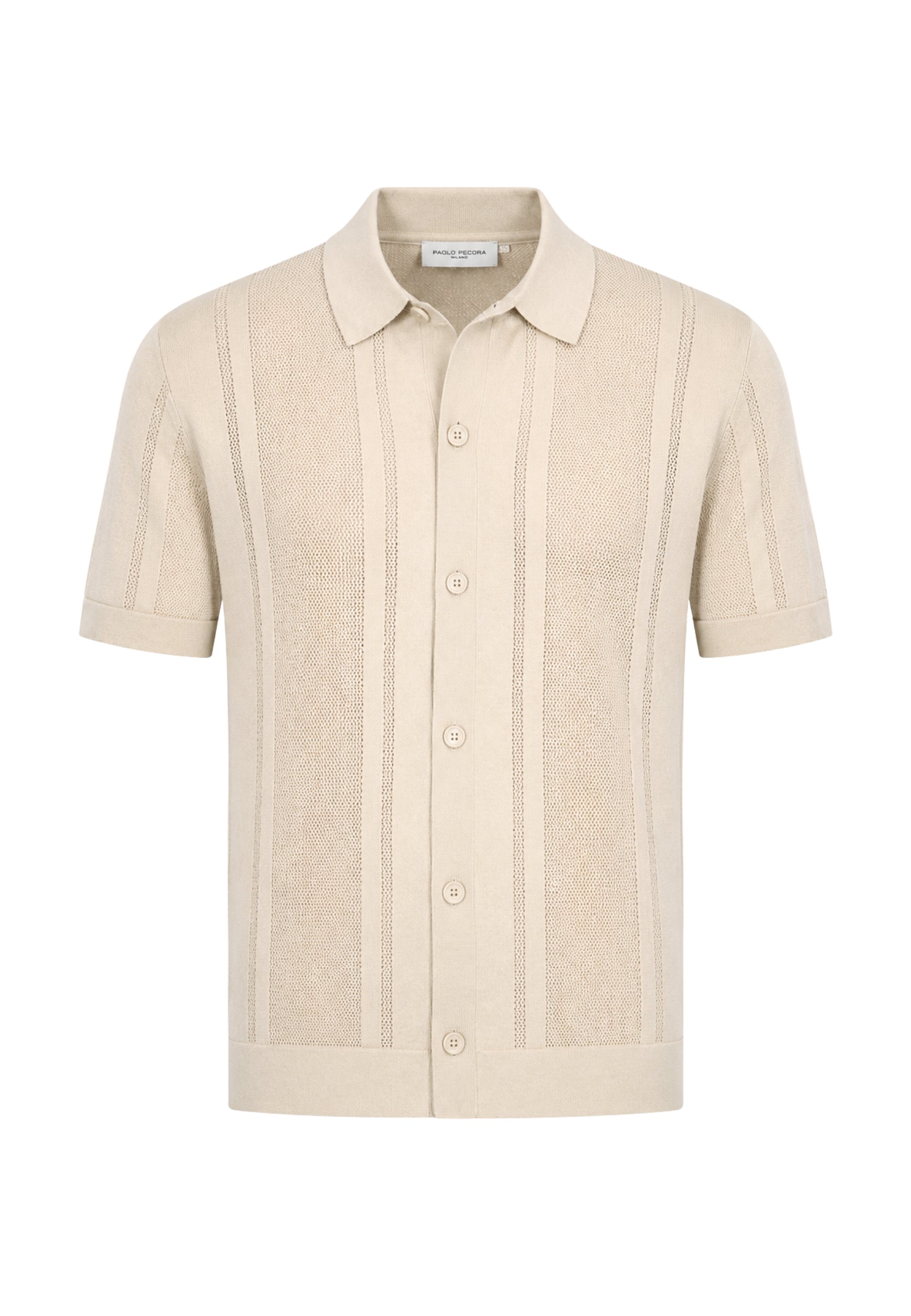 Paolo Pecora Camicia in maglia traforata seta e cotone