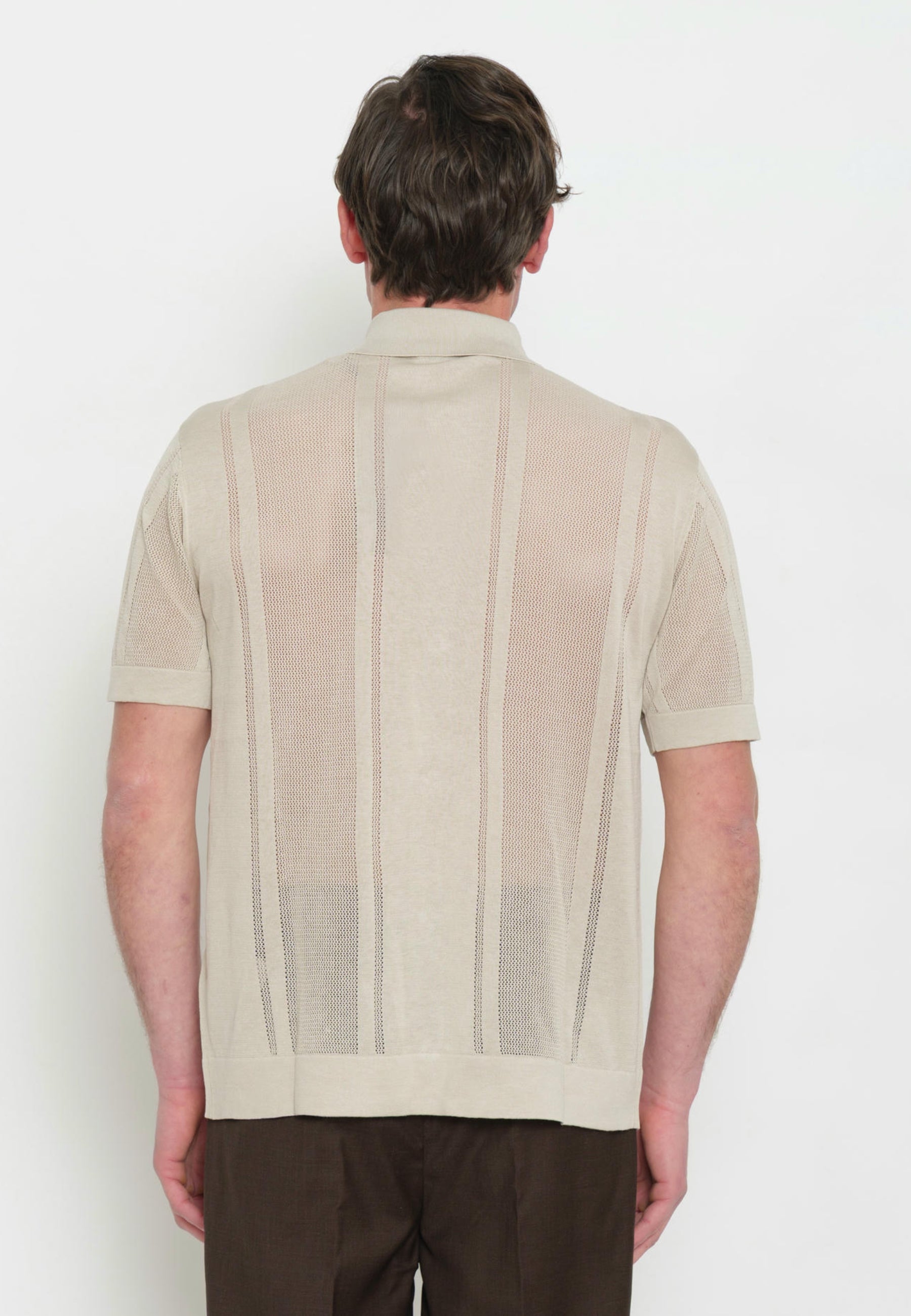 Paolo Pecora Camicia in maglia traforata seta e cotone