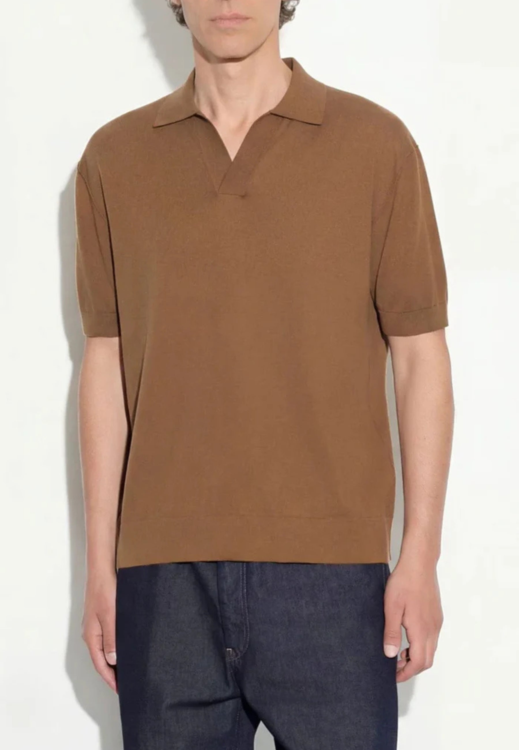 Paolo Pecora Polo Loose Fit con collo aperto