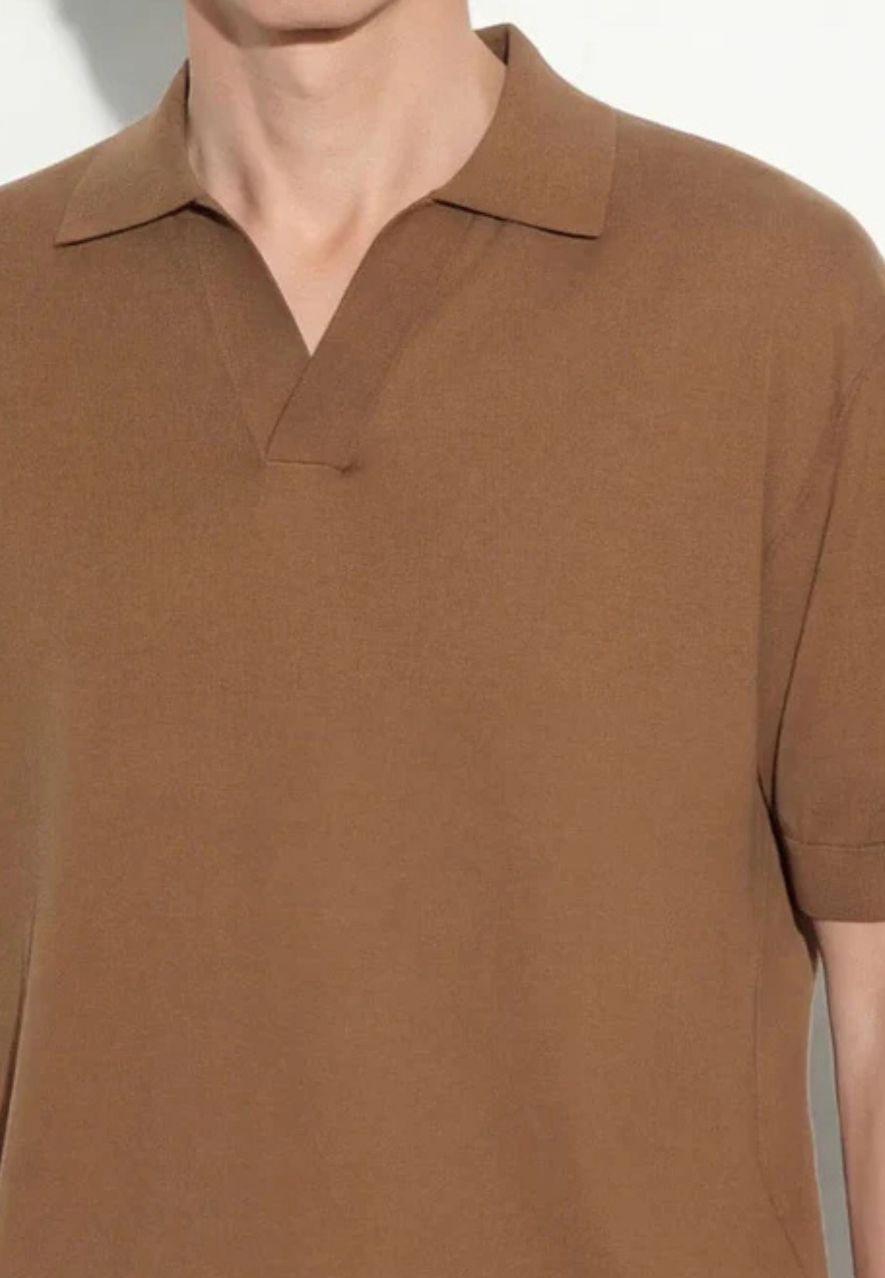 Paolo Pecora Polo Loose Fit con collo aperto