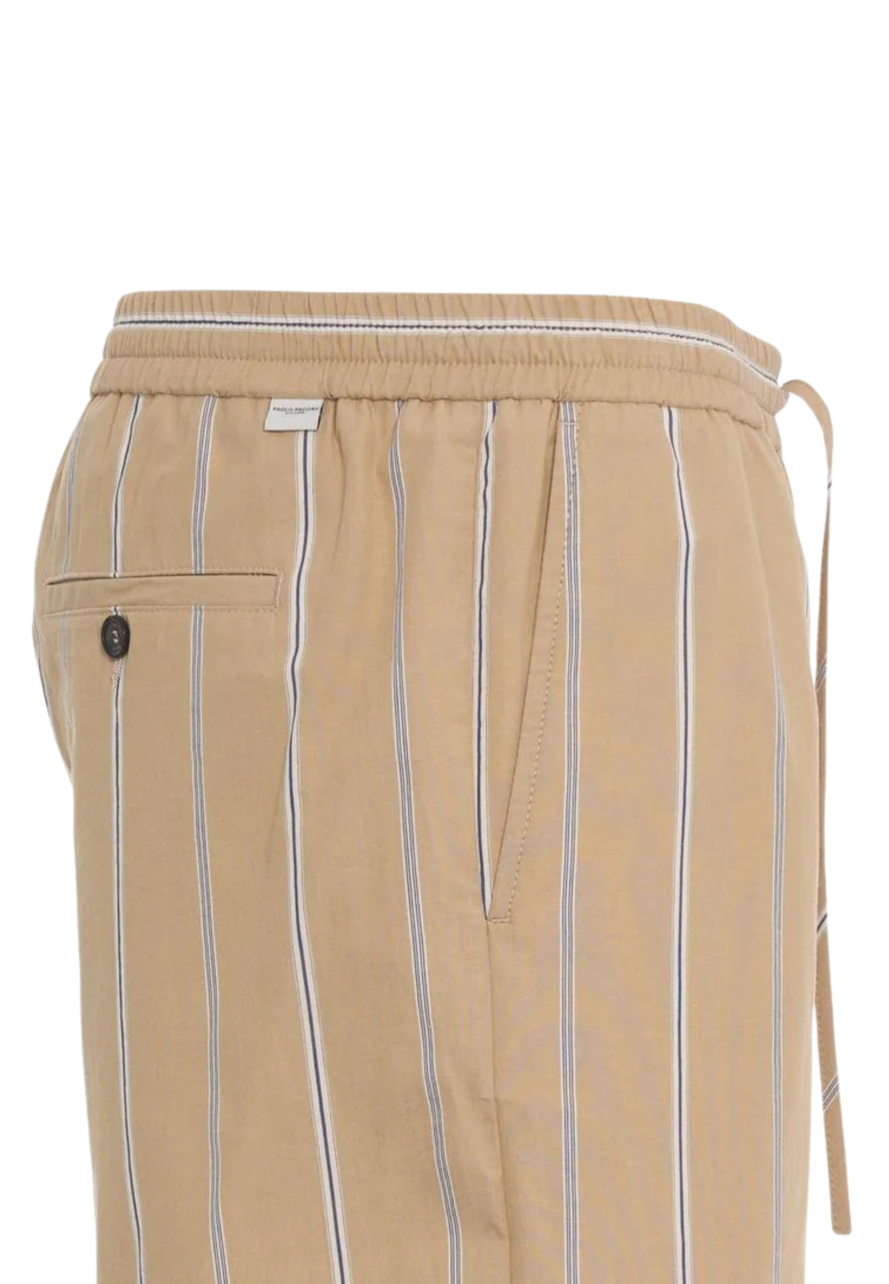 Paolo Pecora Bermuda in cotone a righe con coulisse