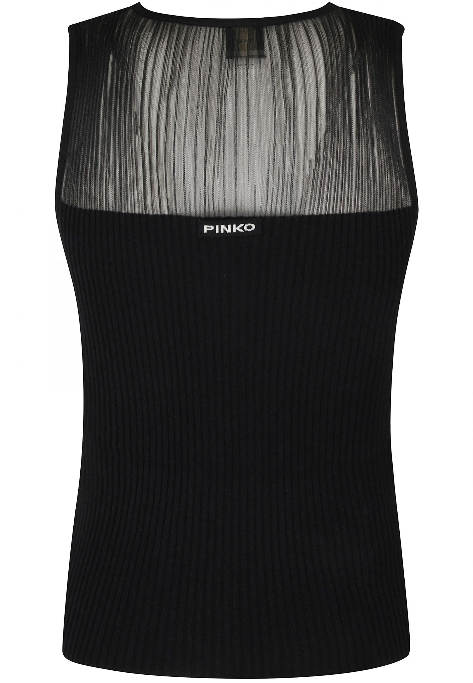 Top in lana SHISPARE con inserti trasparenti