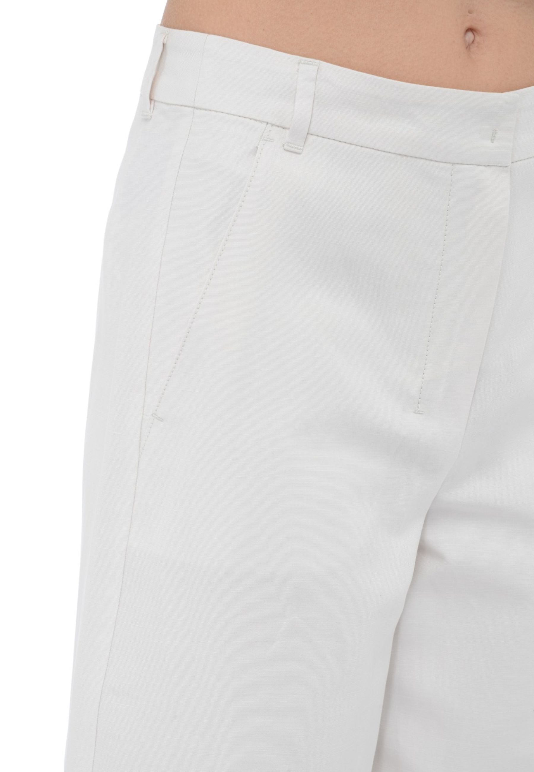 S Max Mara - Pantaloni Jack in Canvas di Cotone, Lino e Seta
